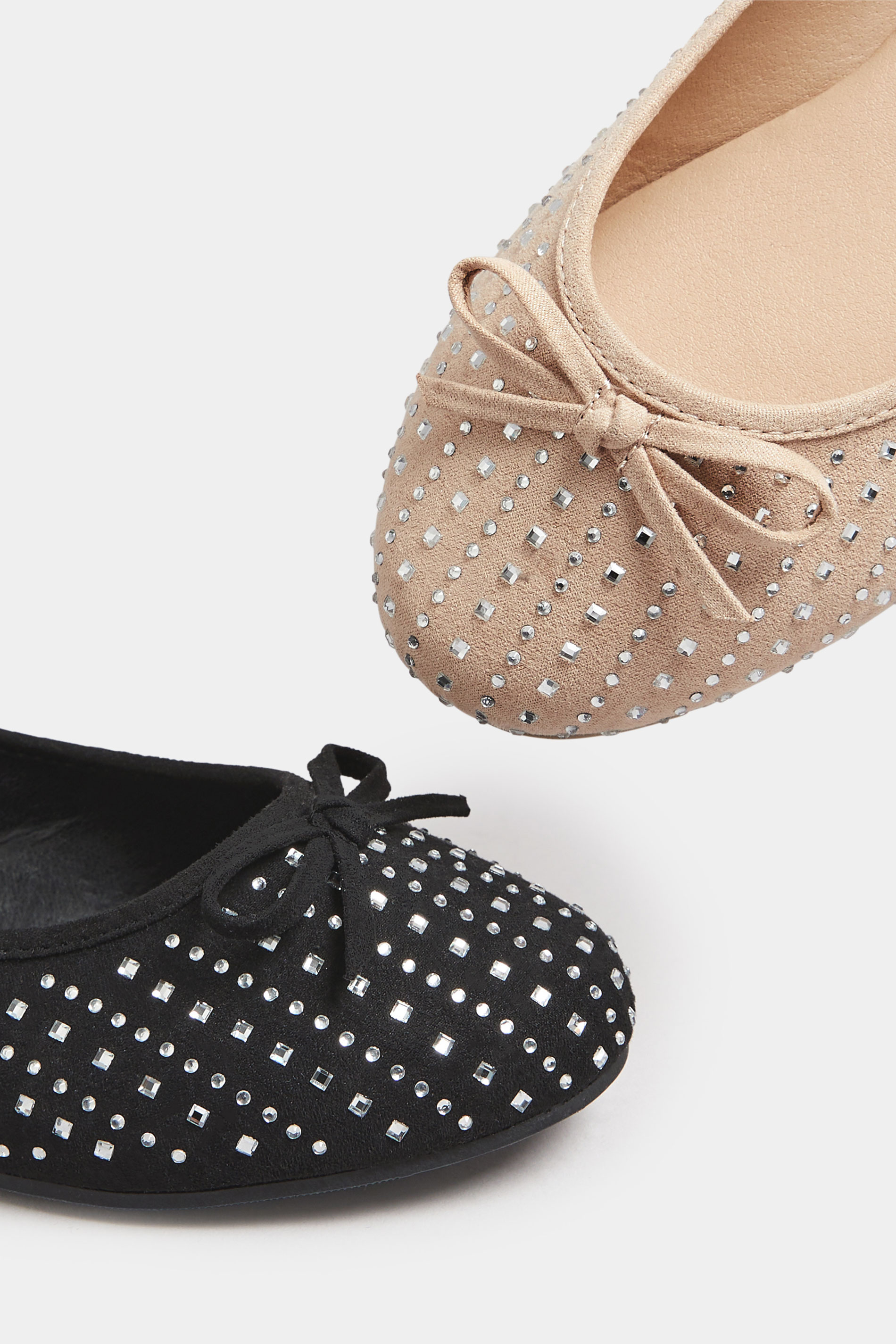 Black Sparkly Ballerina Pumps In Extra Wide EEE Fit 6