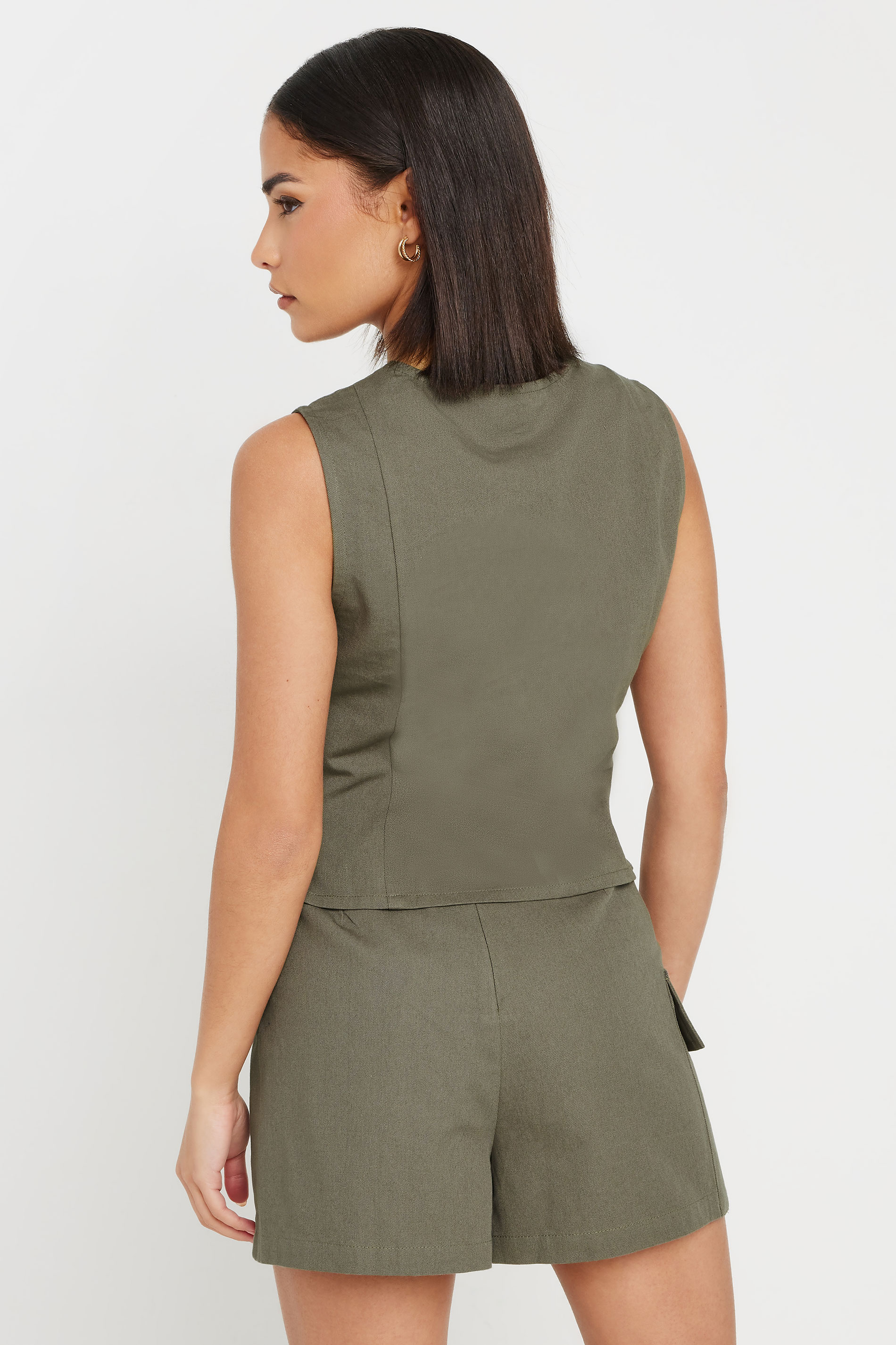 PixieGirl Petite Women's Khaki Green Cargo Pocket Skort | PixieGirl 5