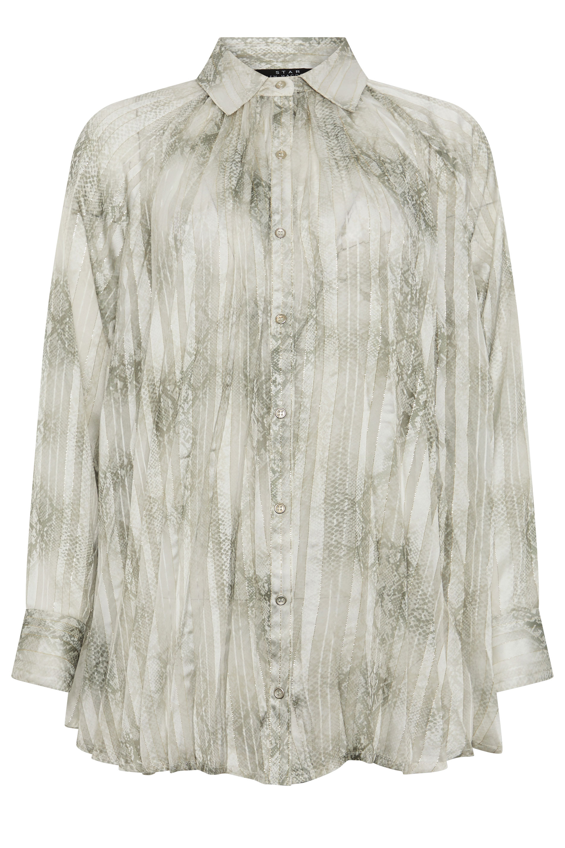 STAR Grey Snake Pleated Shirt | StarByJM 5