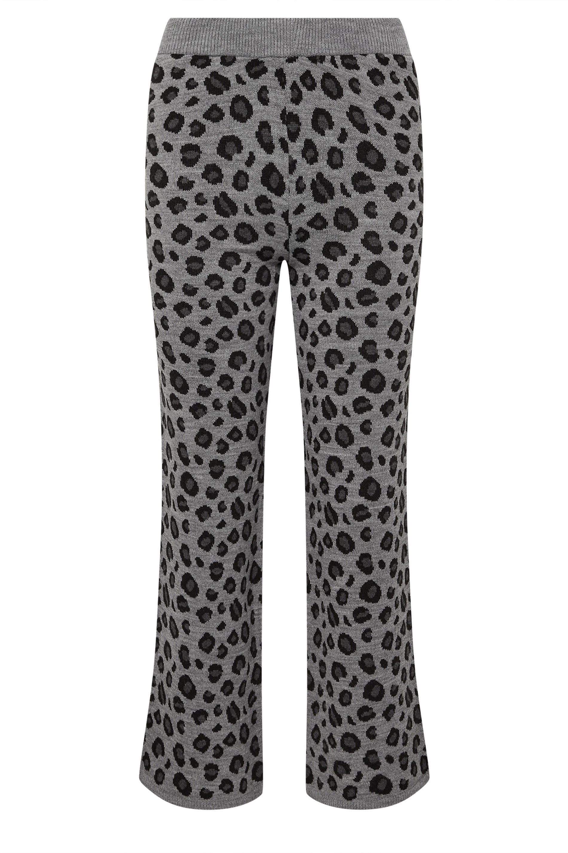 PixieGirl Petite Women's Grey Leopard Print Wide Leg
