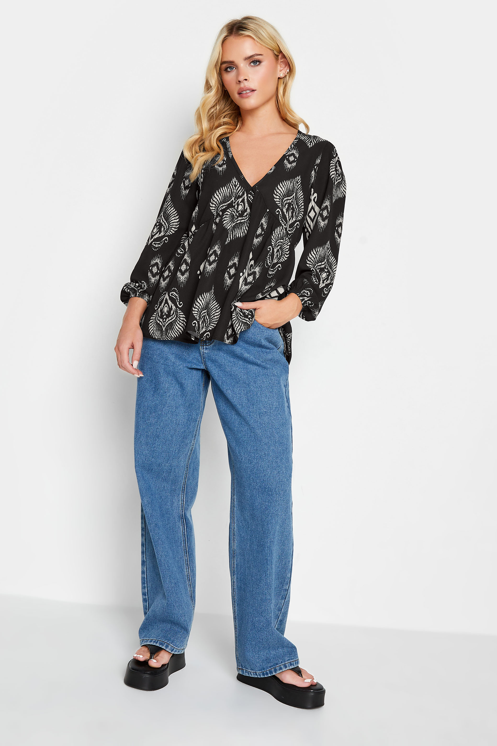 PixieGirl Black Aztec Print Smock Top | PixieGirl 5