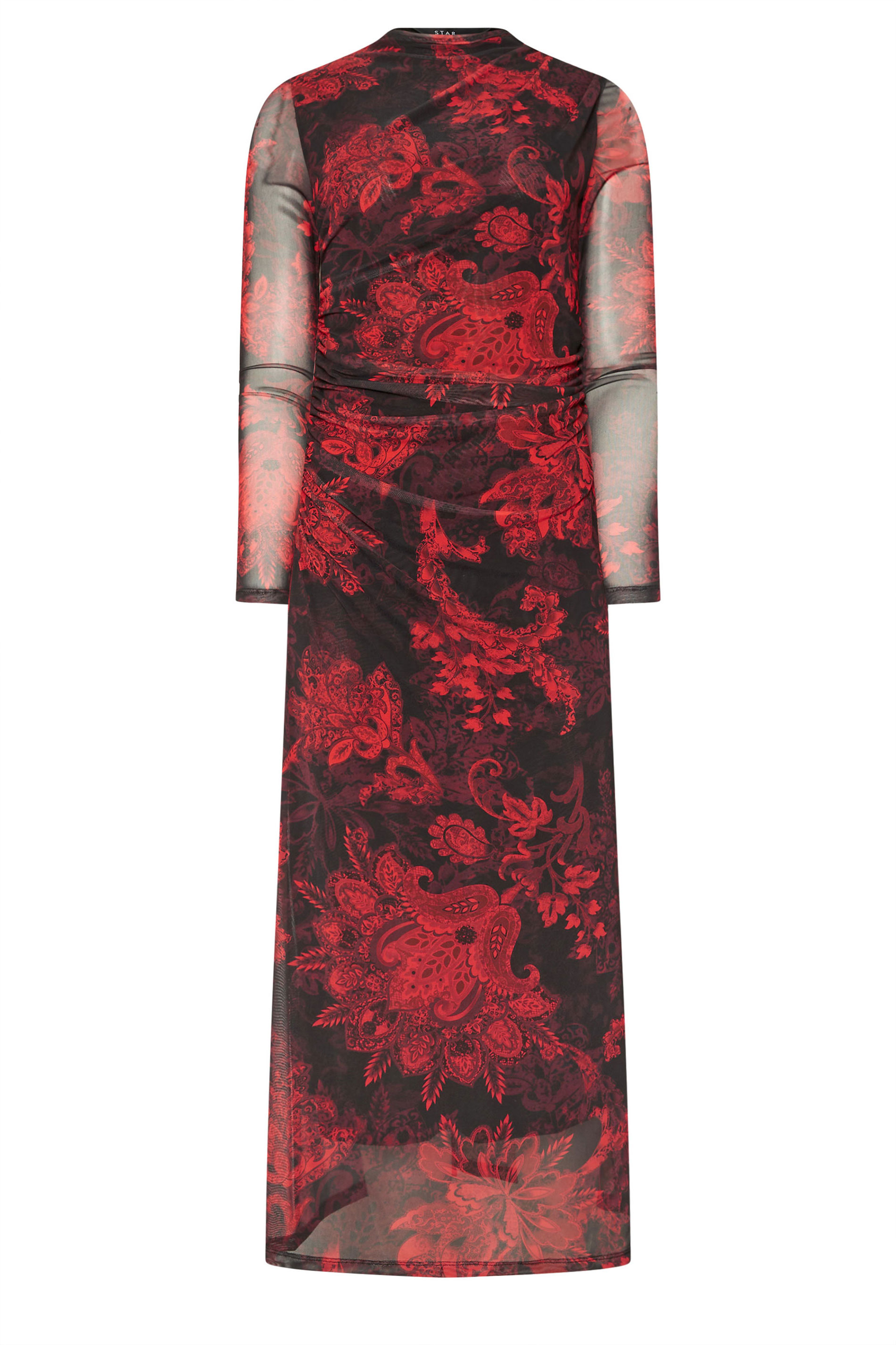 STAR Red Paisley Mesh Maxi Dress | StarByJM 7