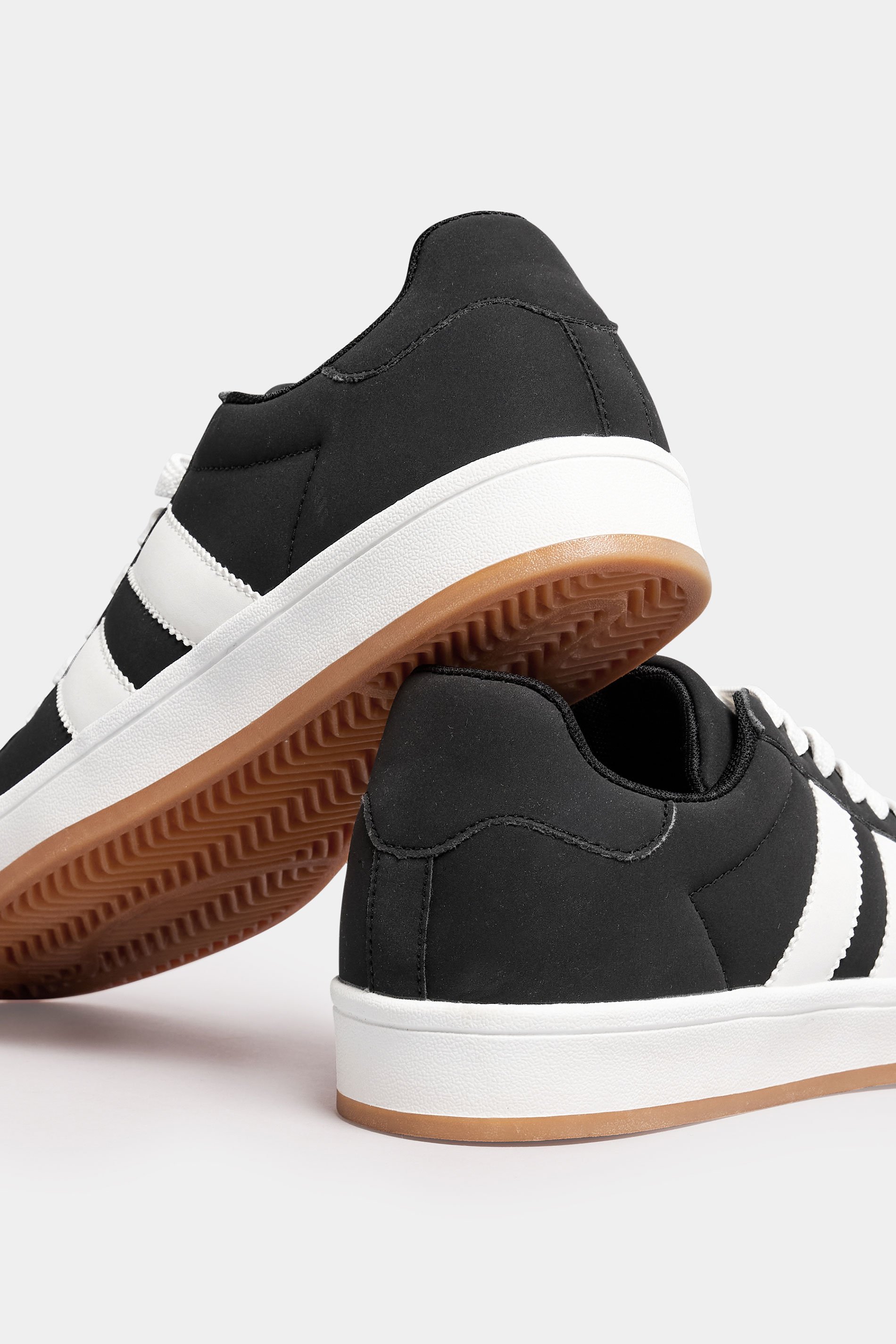 Black Padded Lace Up Trainers In Wide E Fit | Yours Clothing 4