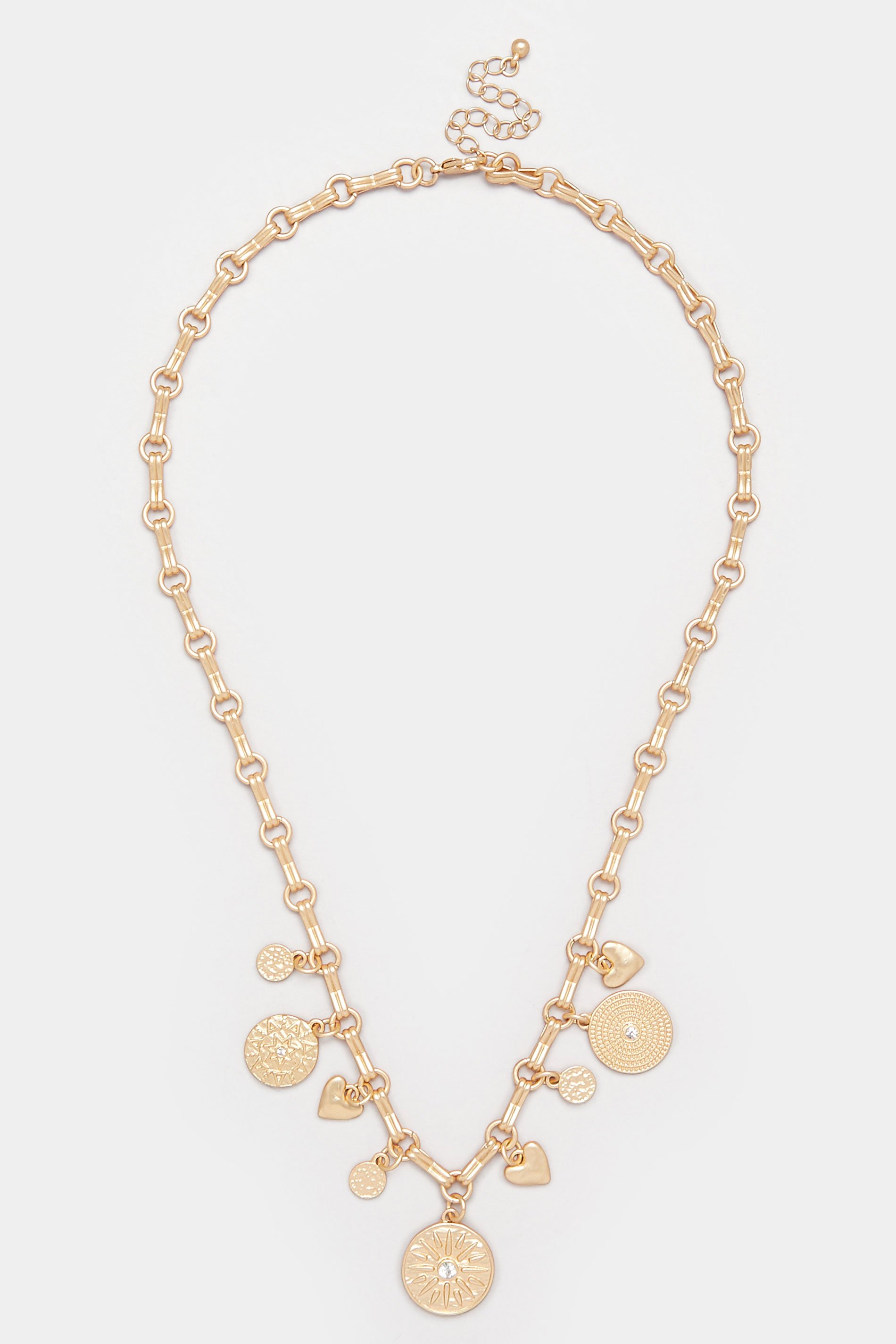 Gold Tone Pendant Charm Necklace | Yours Clothing 2