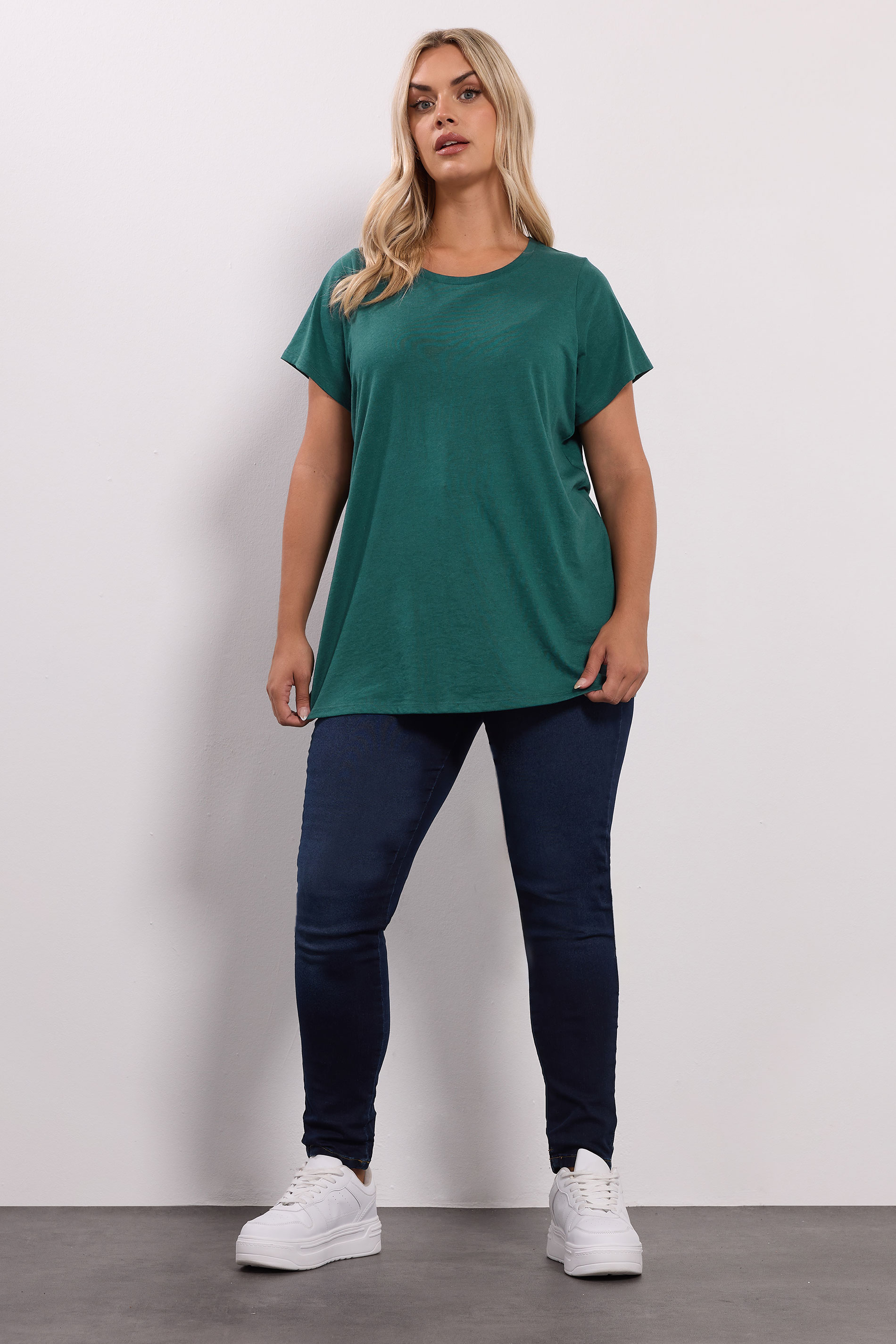 YOURS Plus Size Forest Green Core T-Shirt | Yours Clothing 2