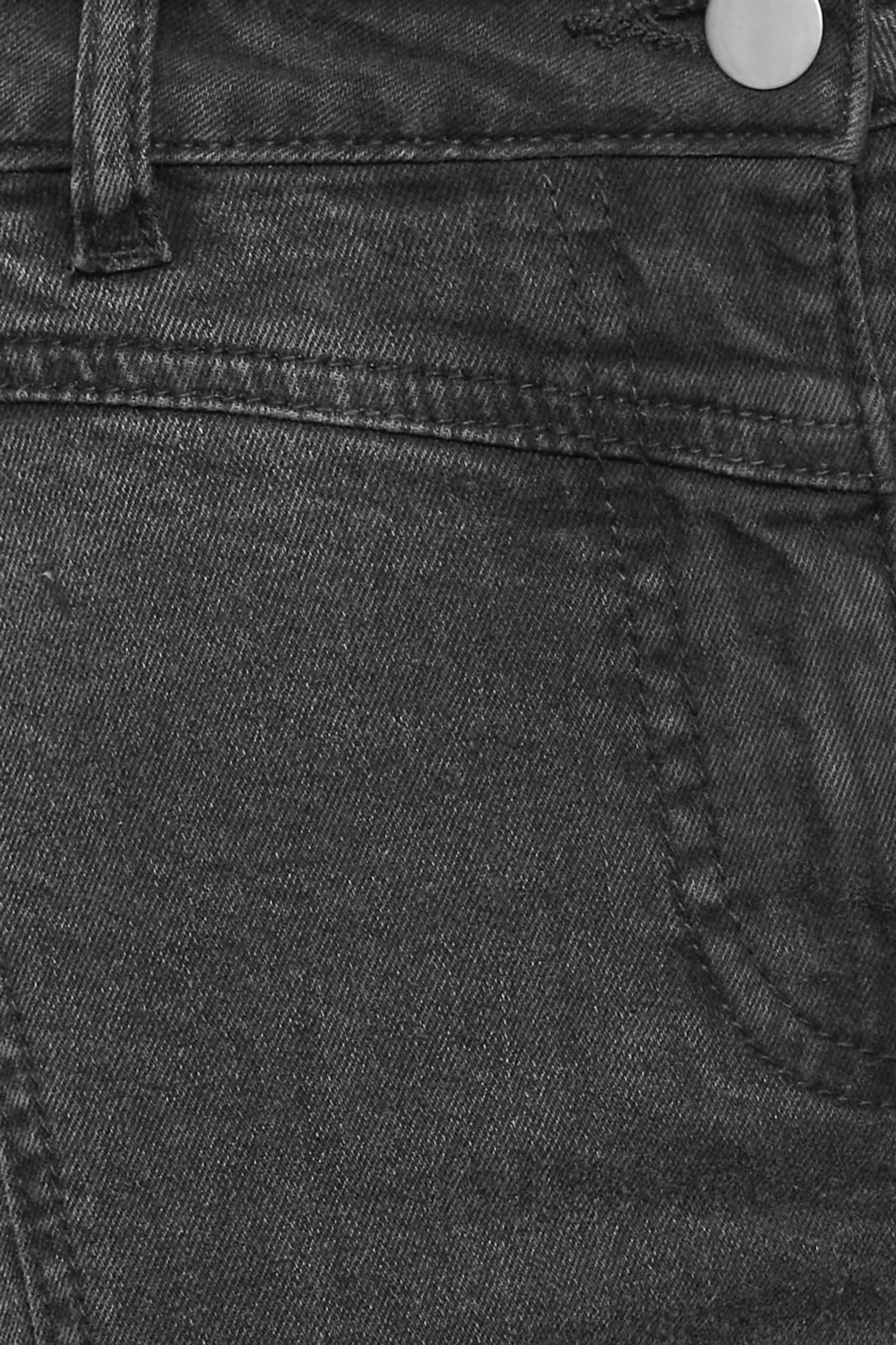 Petite Washed Black Skinny AVA Biker Jeans | PixieGirl  5