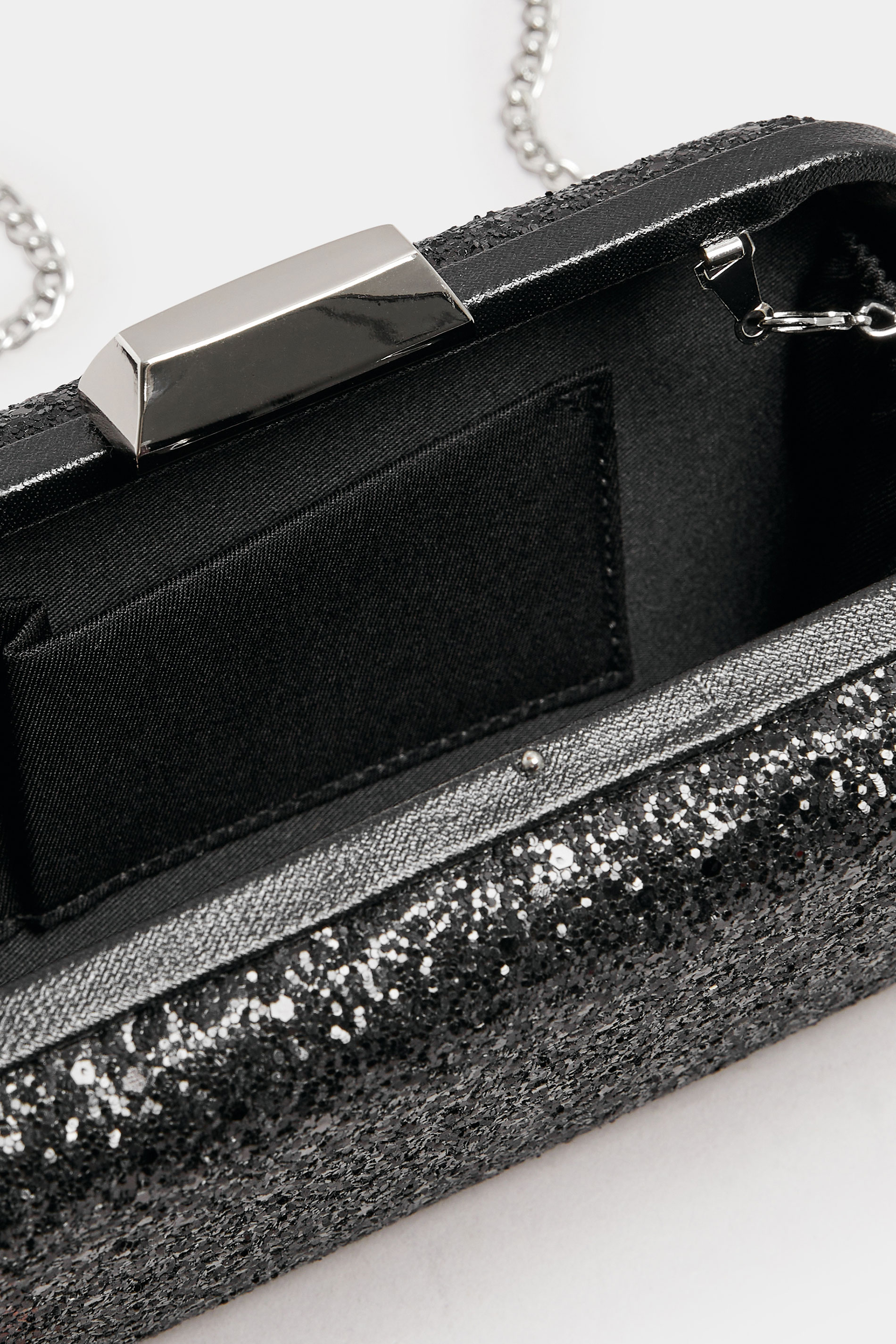 Black Sequin Clutch Bag | Yours Clothing 5