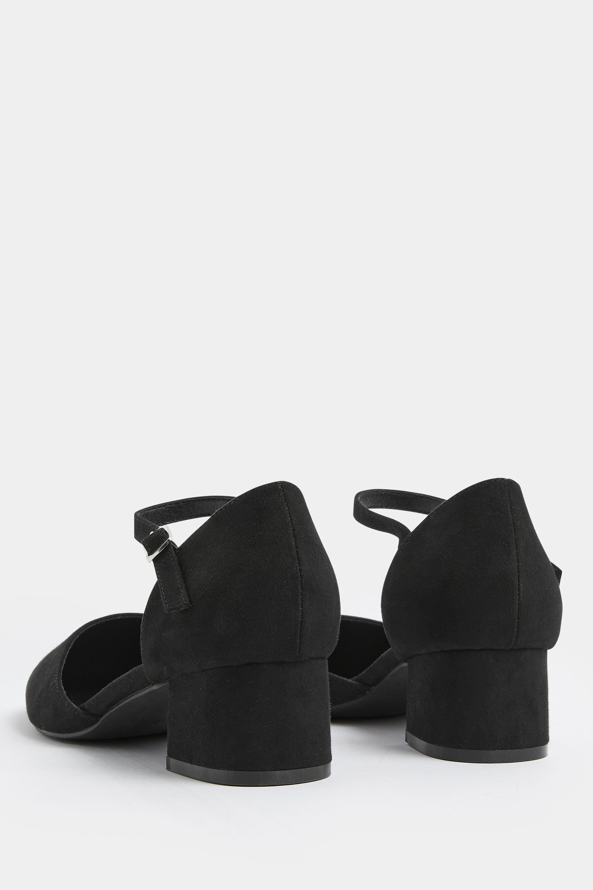 Black Square Toe Block Heels In Wide E & Extra Wide EEE Fit | Yours Clothing 4
