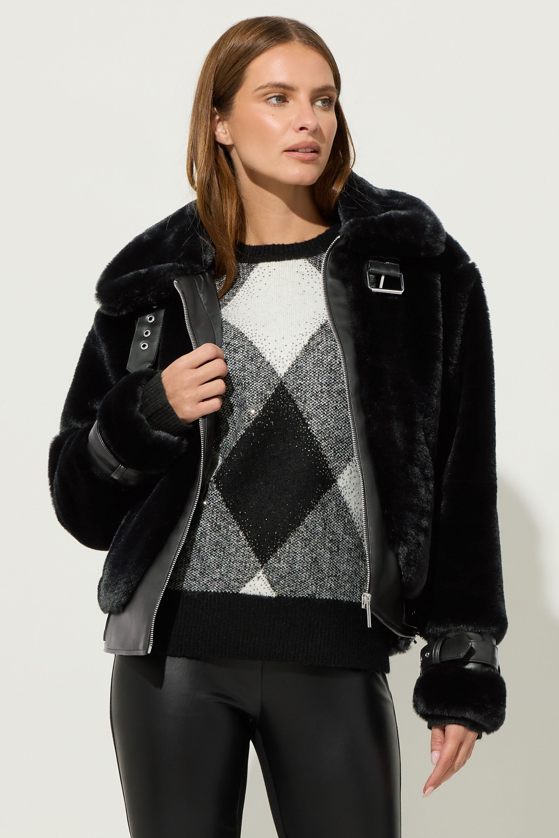 STAR Black Faux Fur Coat | StarByJM 1