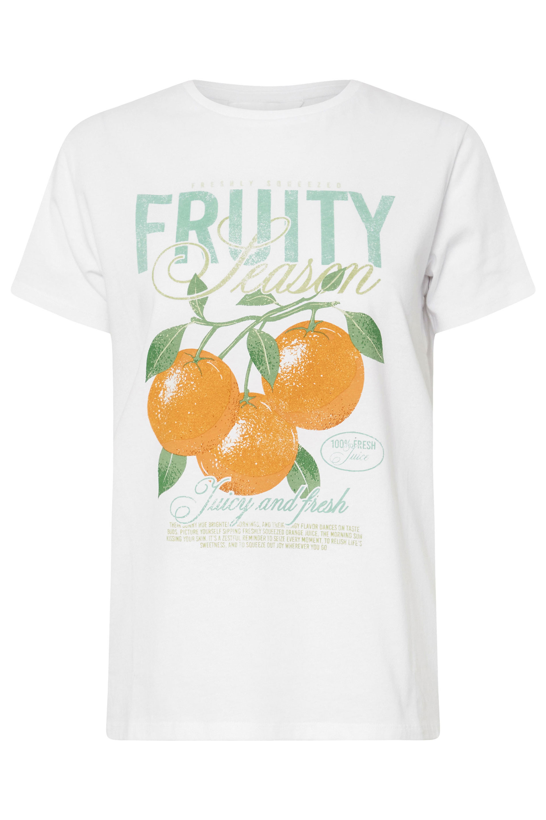 PixieGirl Petite Women's White Cotton 'Fruity' Graphic T-Shirt | PixieGirl 5