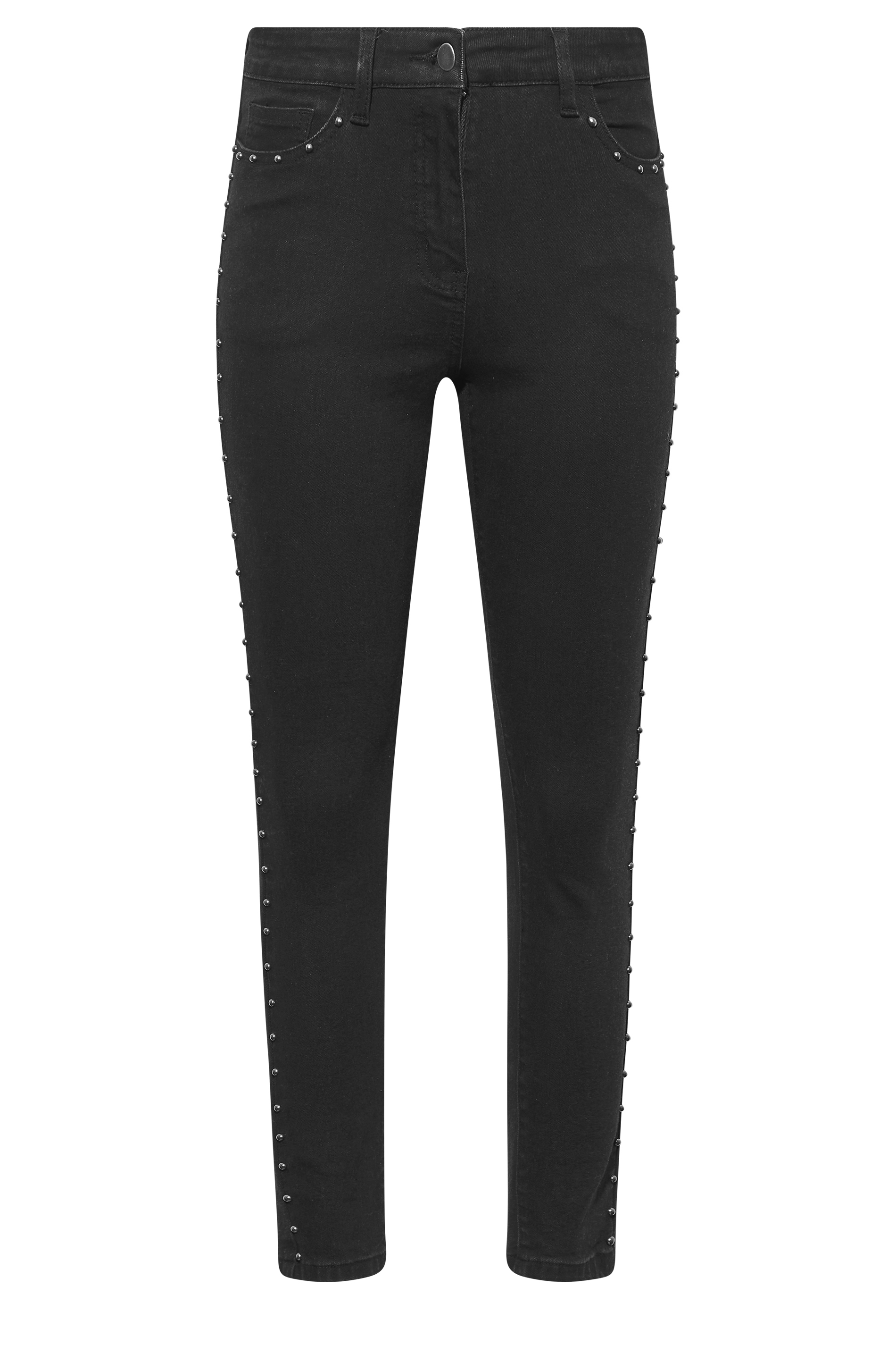 Petite Black Stud Skinny AVA Jeans | PixieGirl