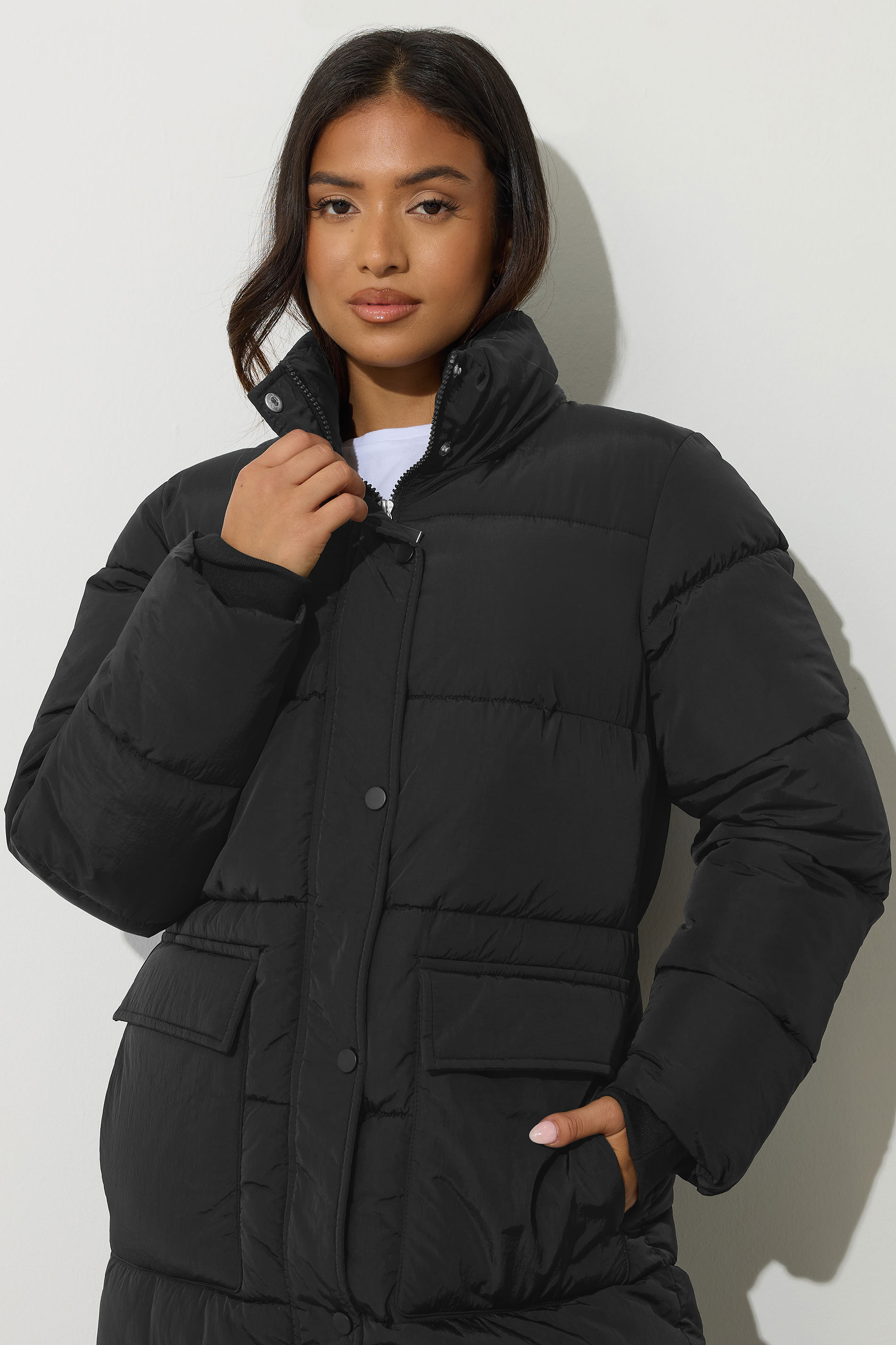 PixieGirl Petite Womens Black Maxi Padded Puffer Coat | PixieGirl 6