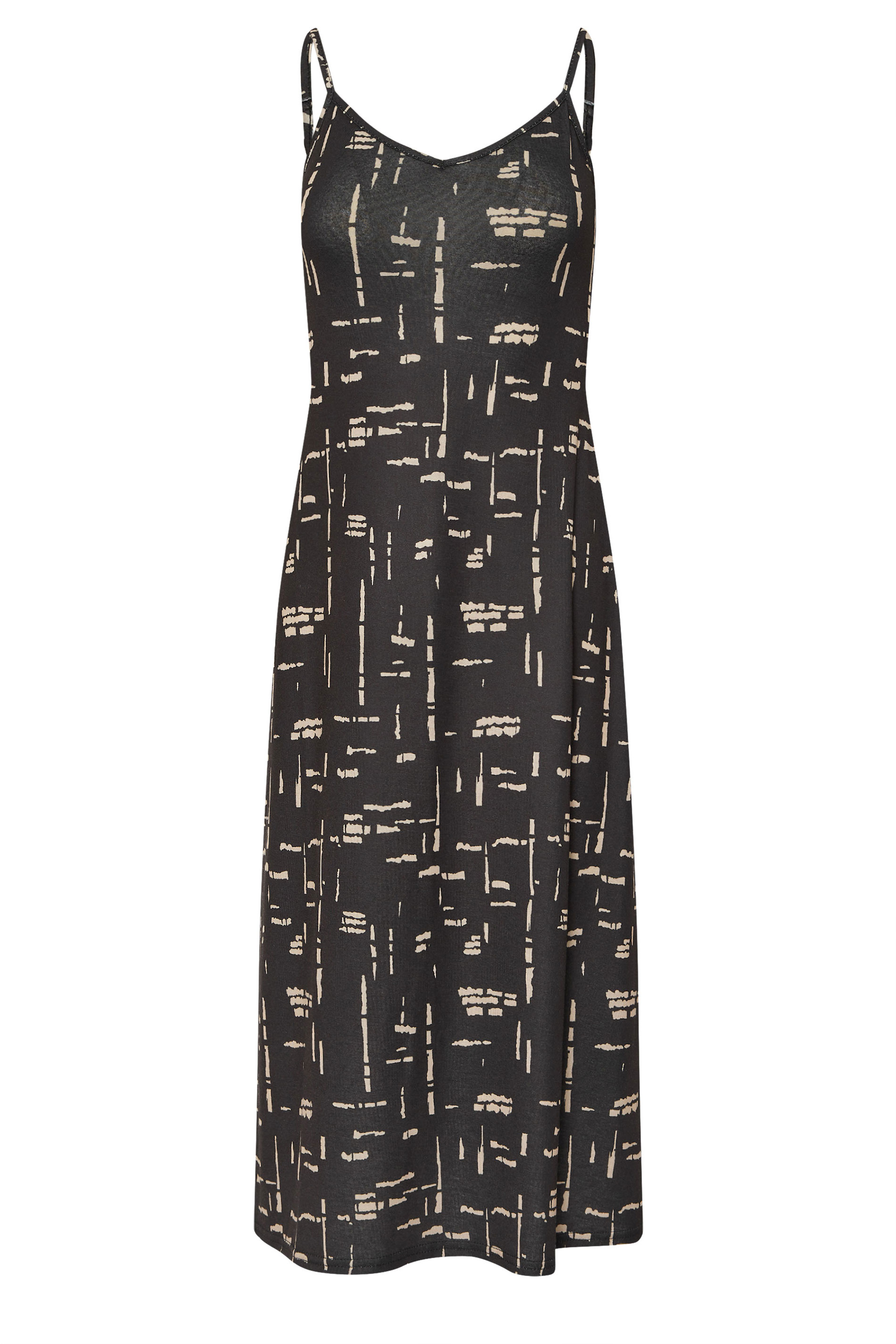 PixieGirl Petite Women's Black Abstract Jersey Strappy Maxi Dress | PixieGirl 5