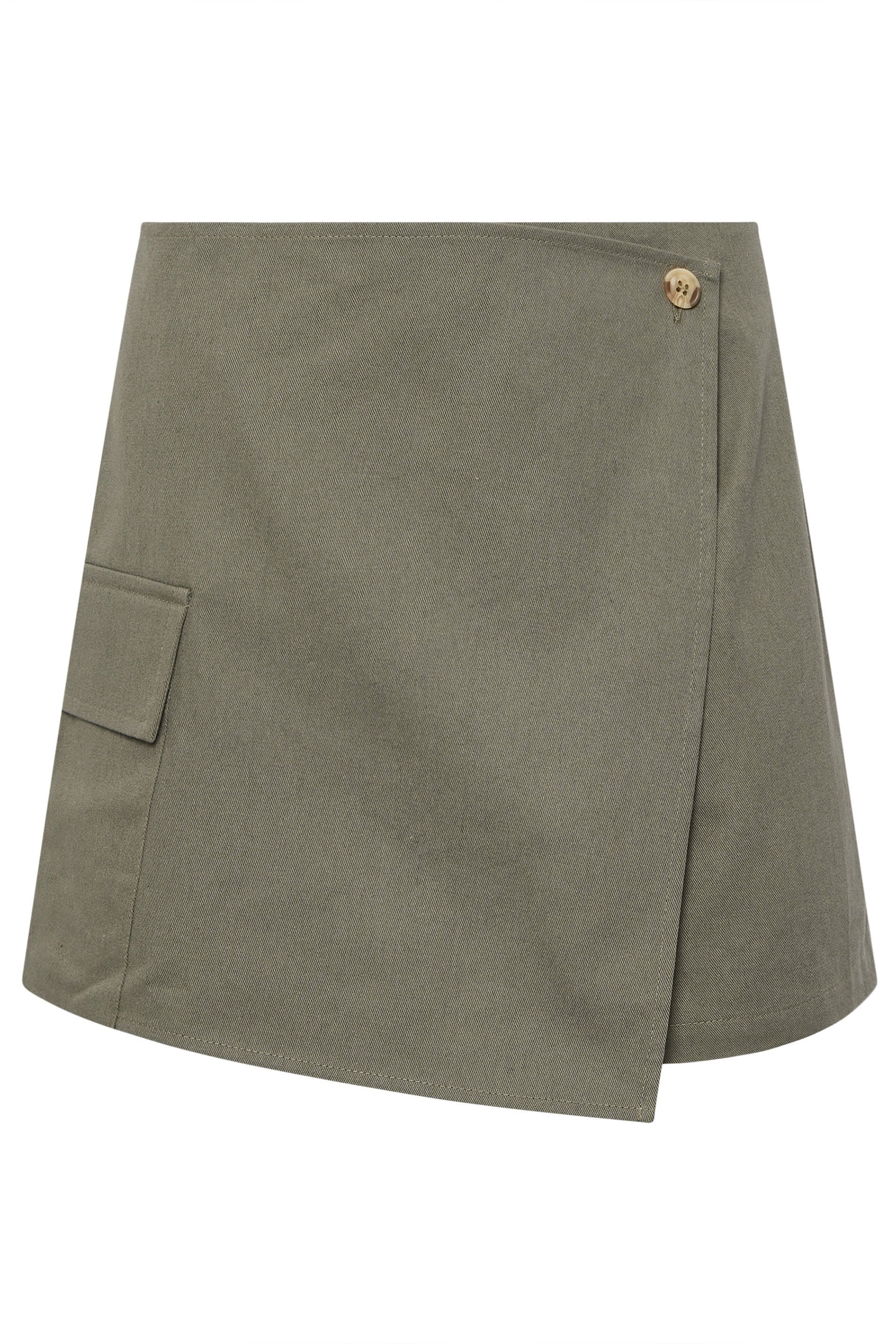 PixieGirl Petite Women's Khaki Green Cargo Pocket Skort | PixieGirl 8