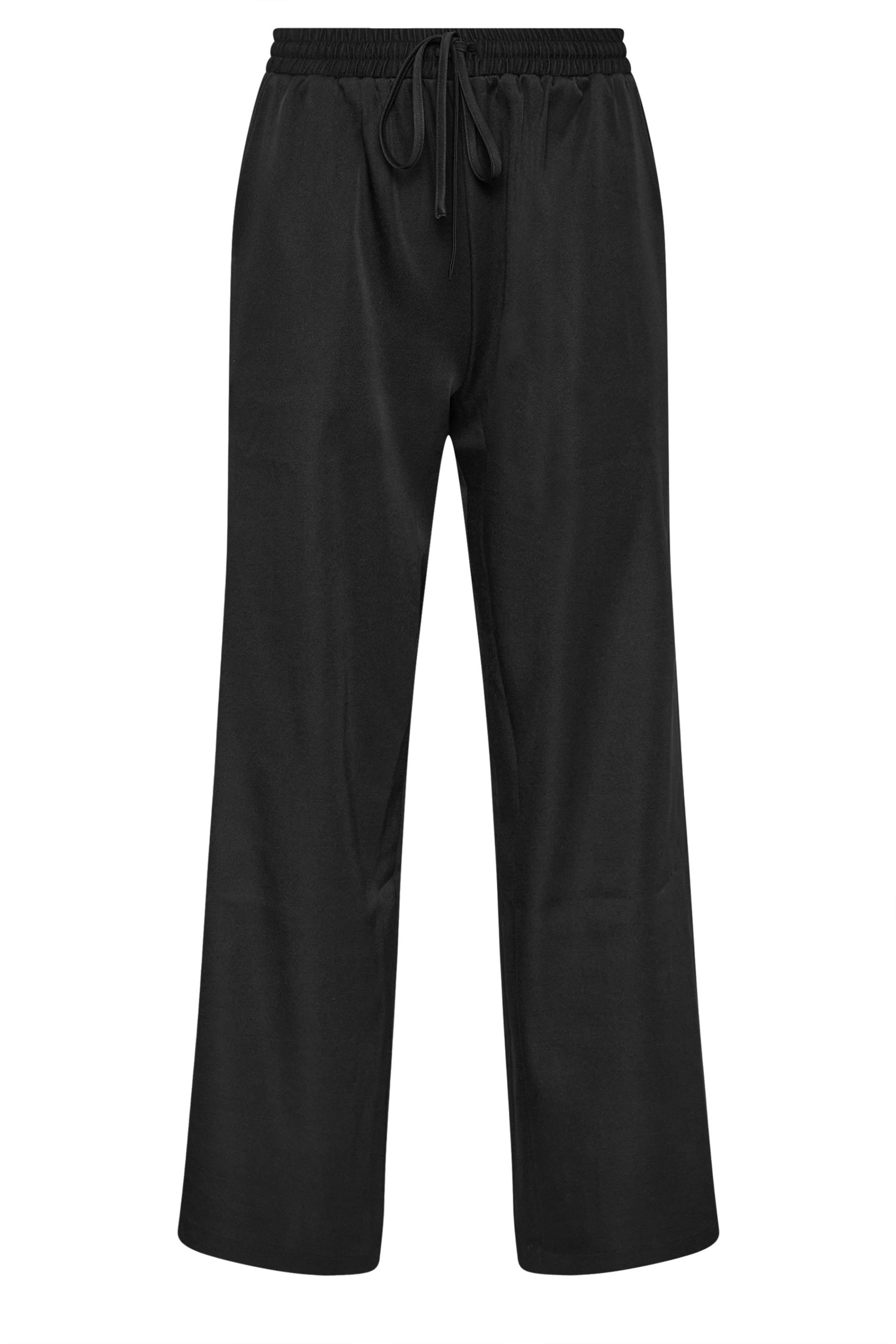 PixieGirl Petite Women's Black Tie Wide Leg Trousers | PixieGirl 5