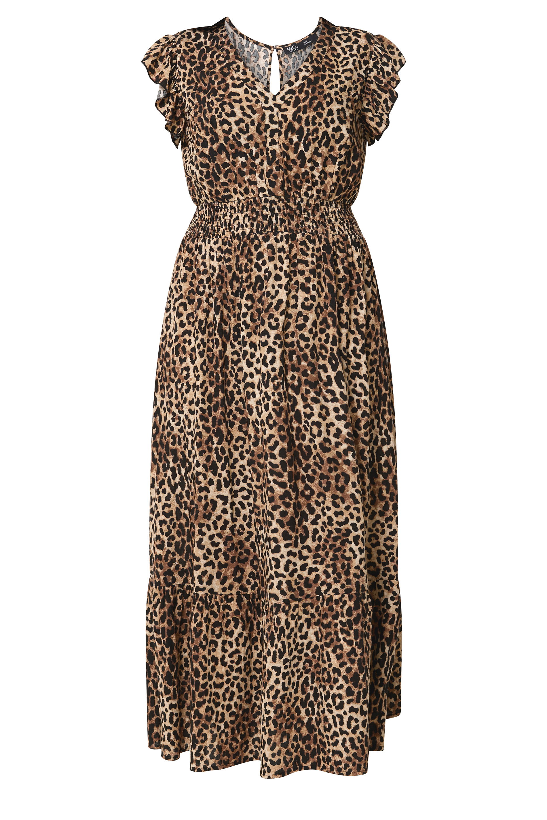 M&Co Petite Brown Animal Print V-Neck Dress | M&Co 5