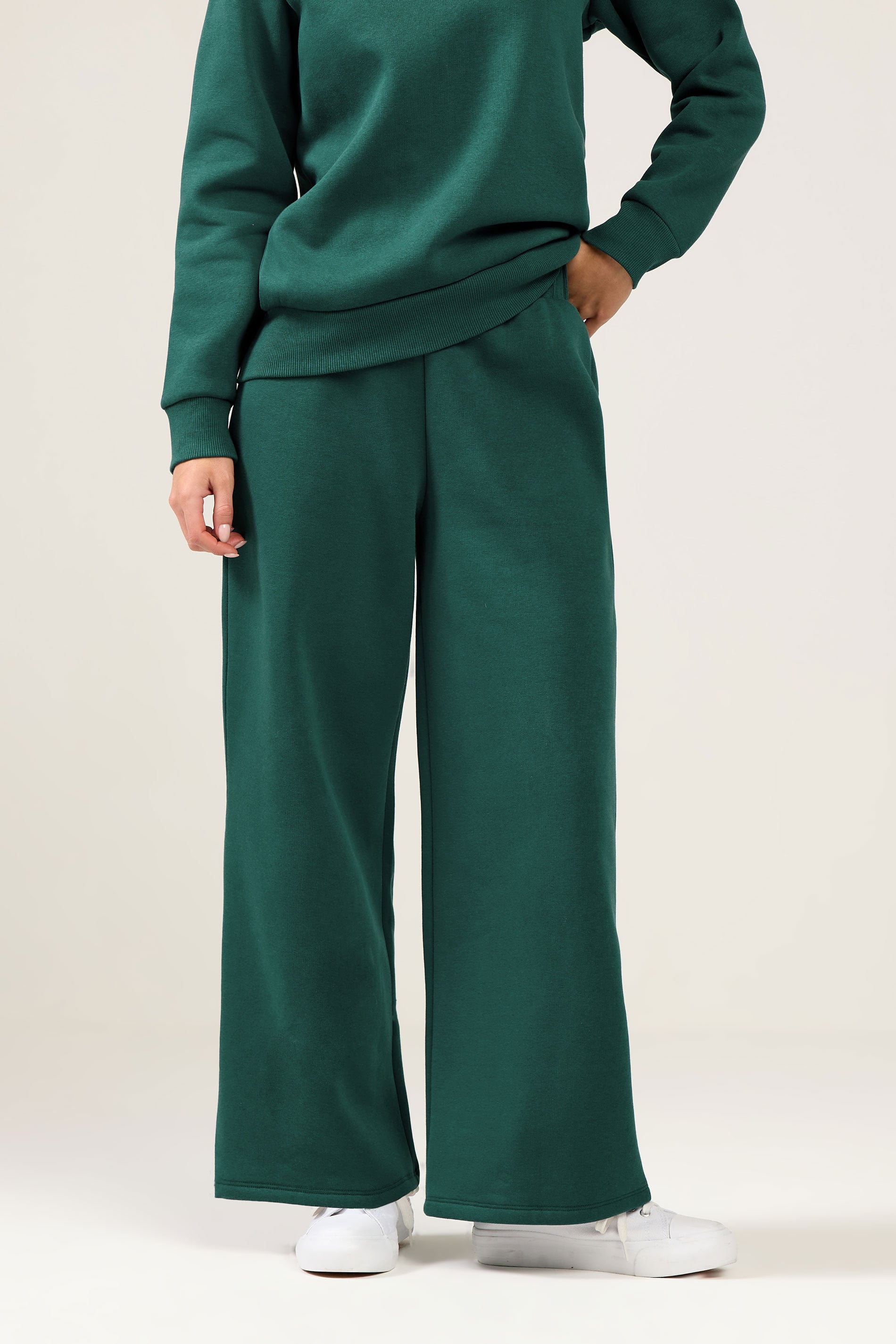 M&Co Petite Teal Blue Wide Leg Joggers | M&Co 1