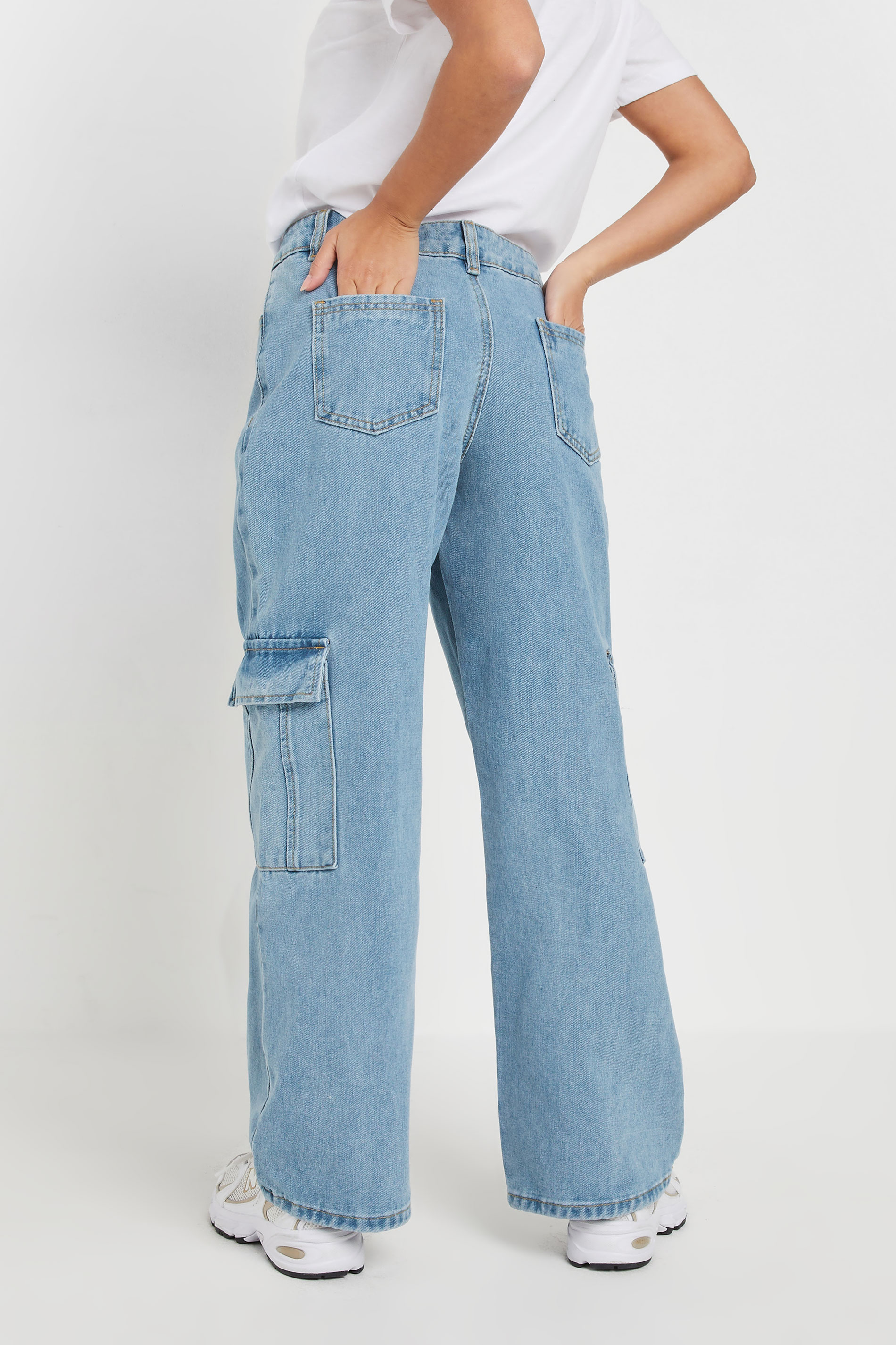 PixieGirl Petite Women's Light Blue Denim Utility Pocket Jeans | PixieGirl 5