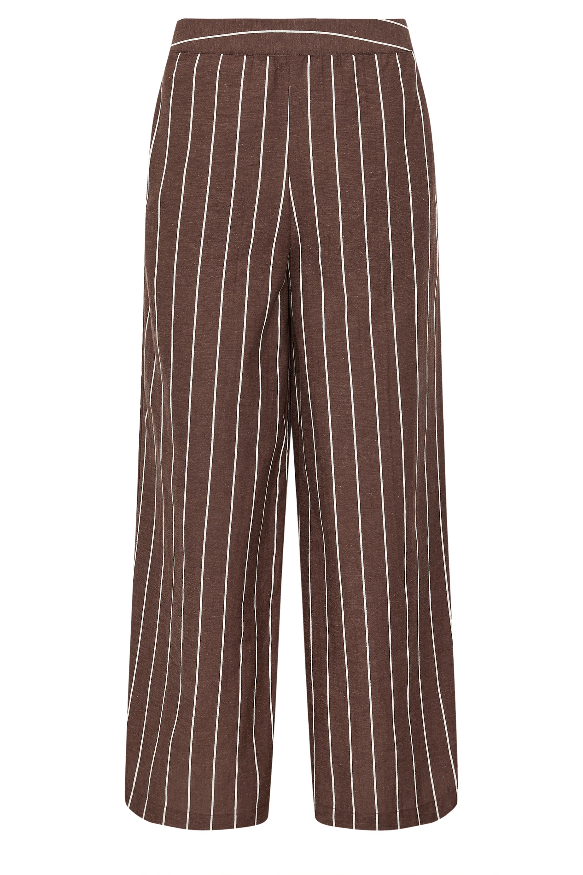 M&Co Chocolate Brown Stripe Wide Leg Trousers | M&Co 5