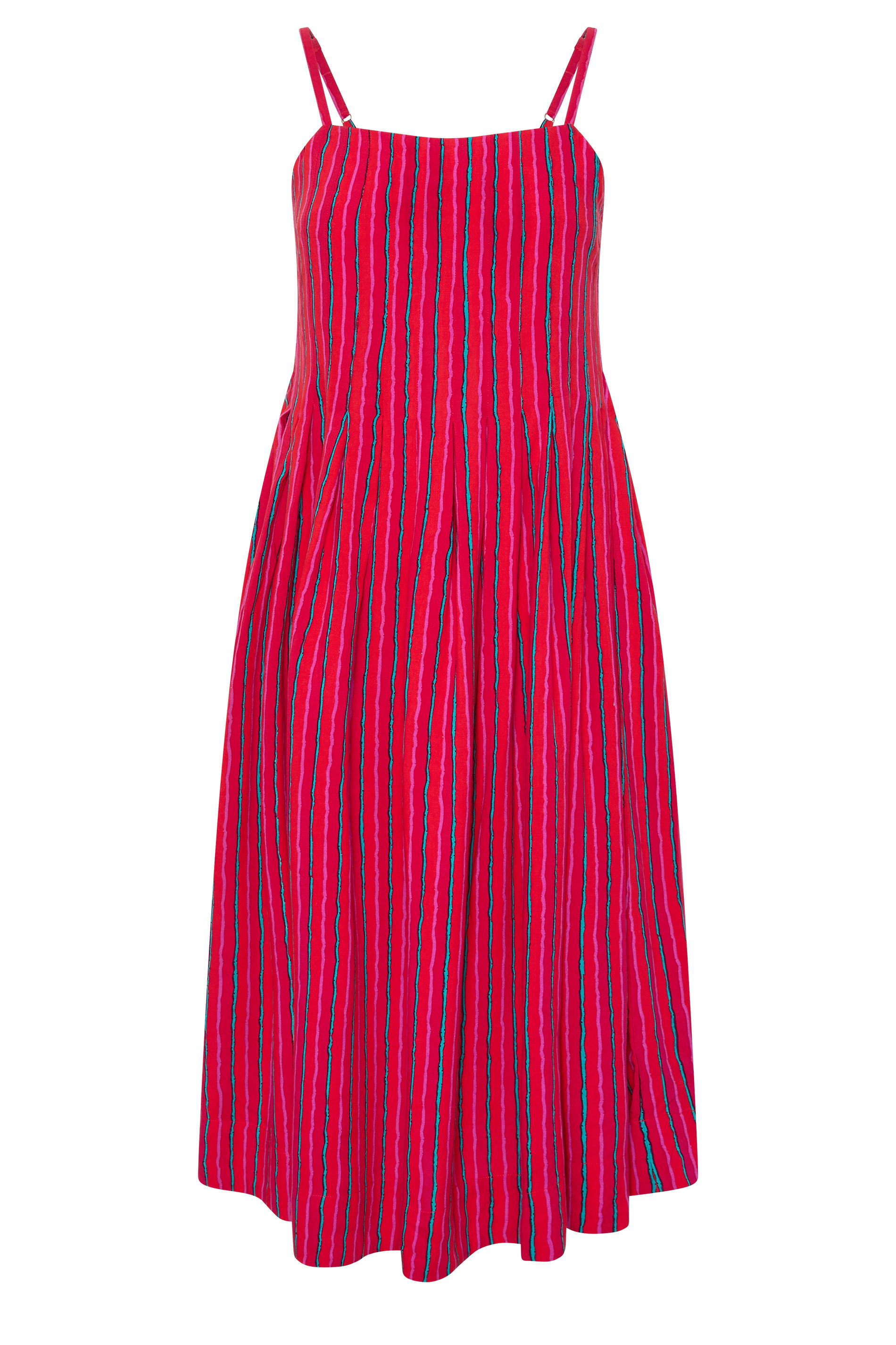 PixieGirl Petite Pink Stripe Midi Dress | PixieGirl 5