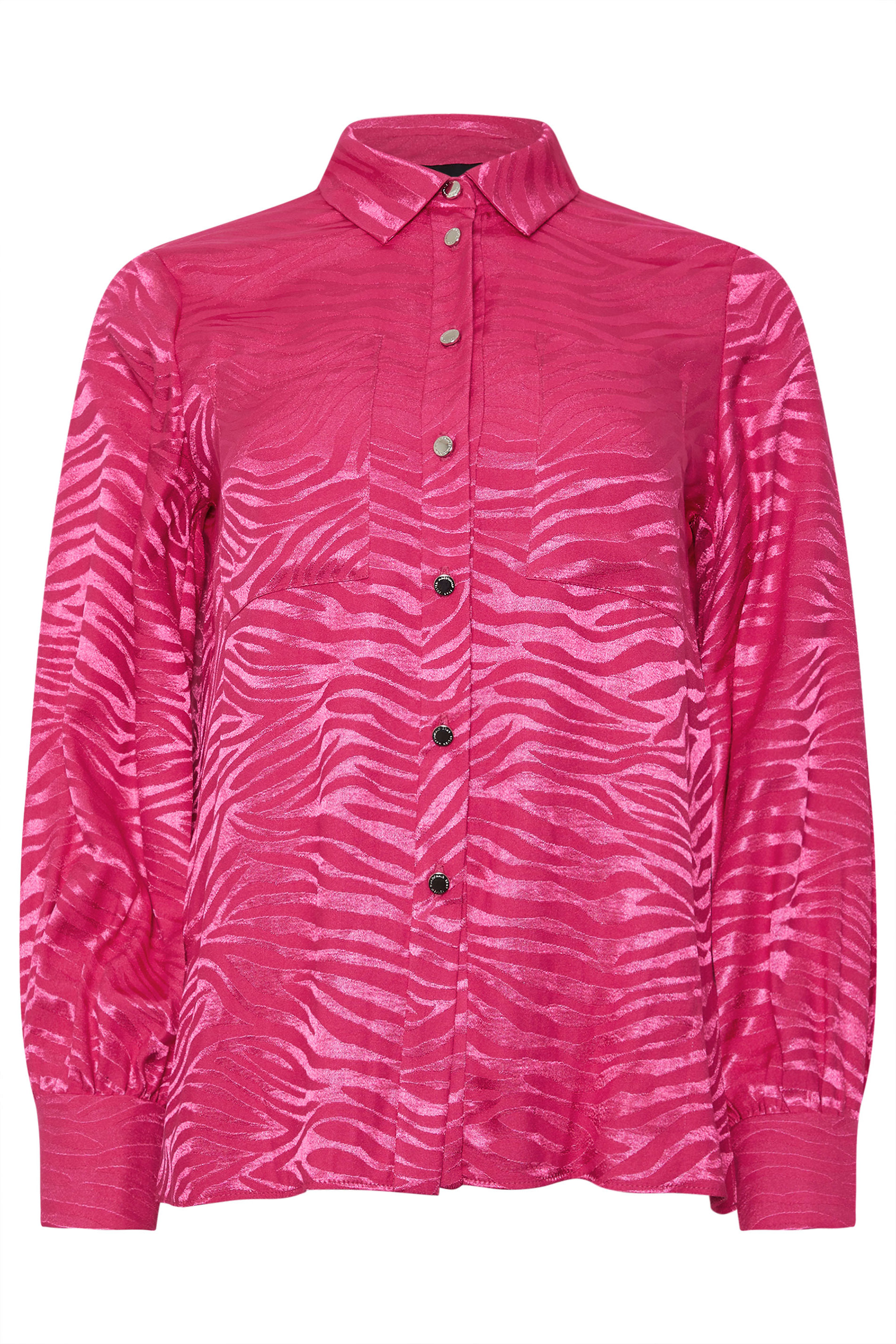 STAR Hot Pink Animal Print Satin Jacquard Shirt | StarByJM 9