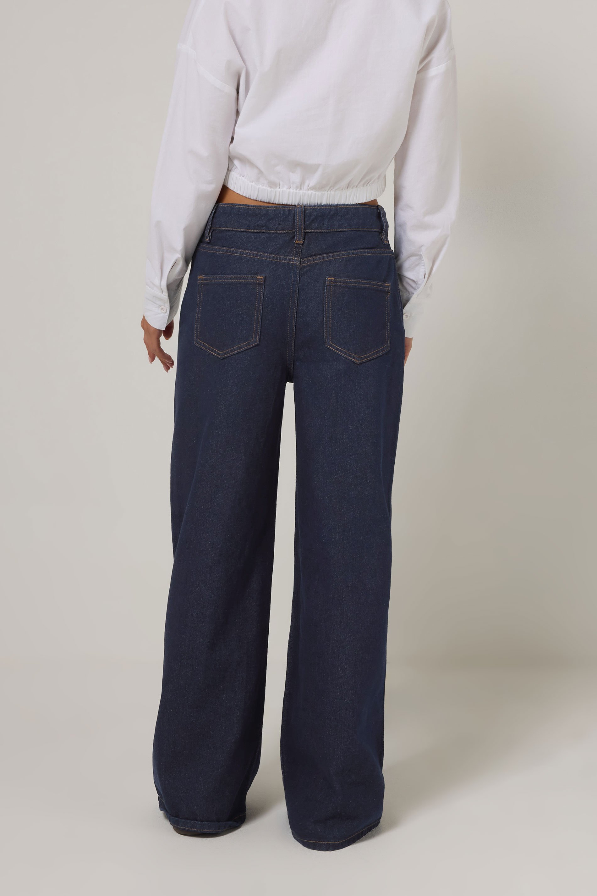 PixieGirl Petite Women's Indigo Blue Non-Stretch Wide Leg Jeans | PixieGirl 4