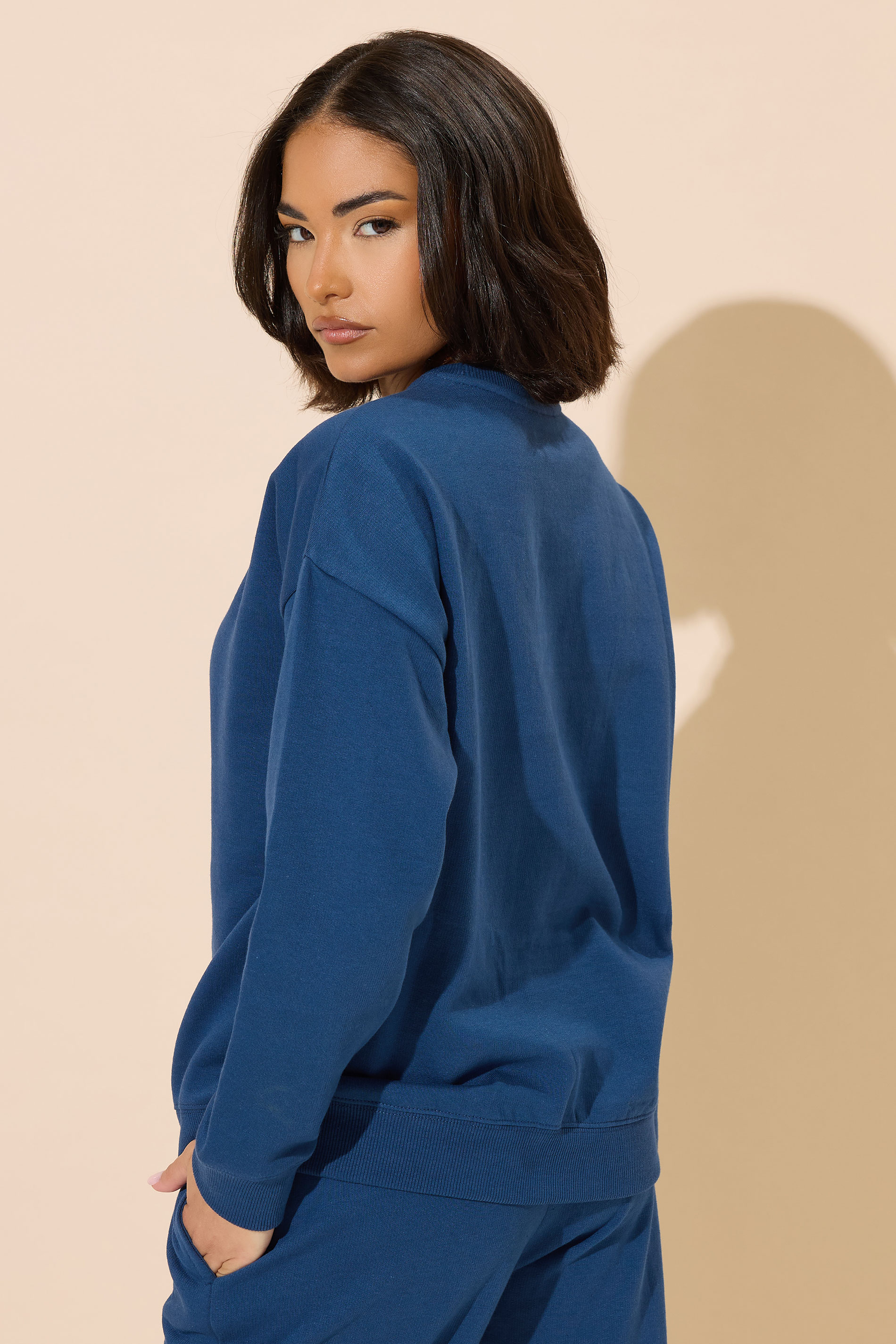 PixieGirl Petite Women's Navy Blue Long Sleeve Sweatshirt | PixieGirl 3