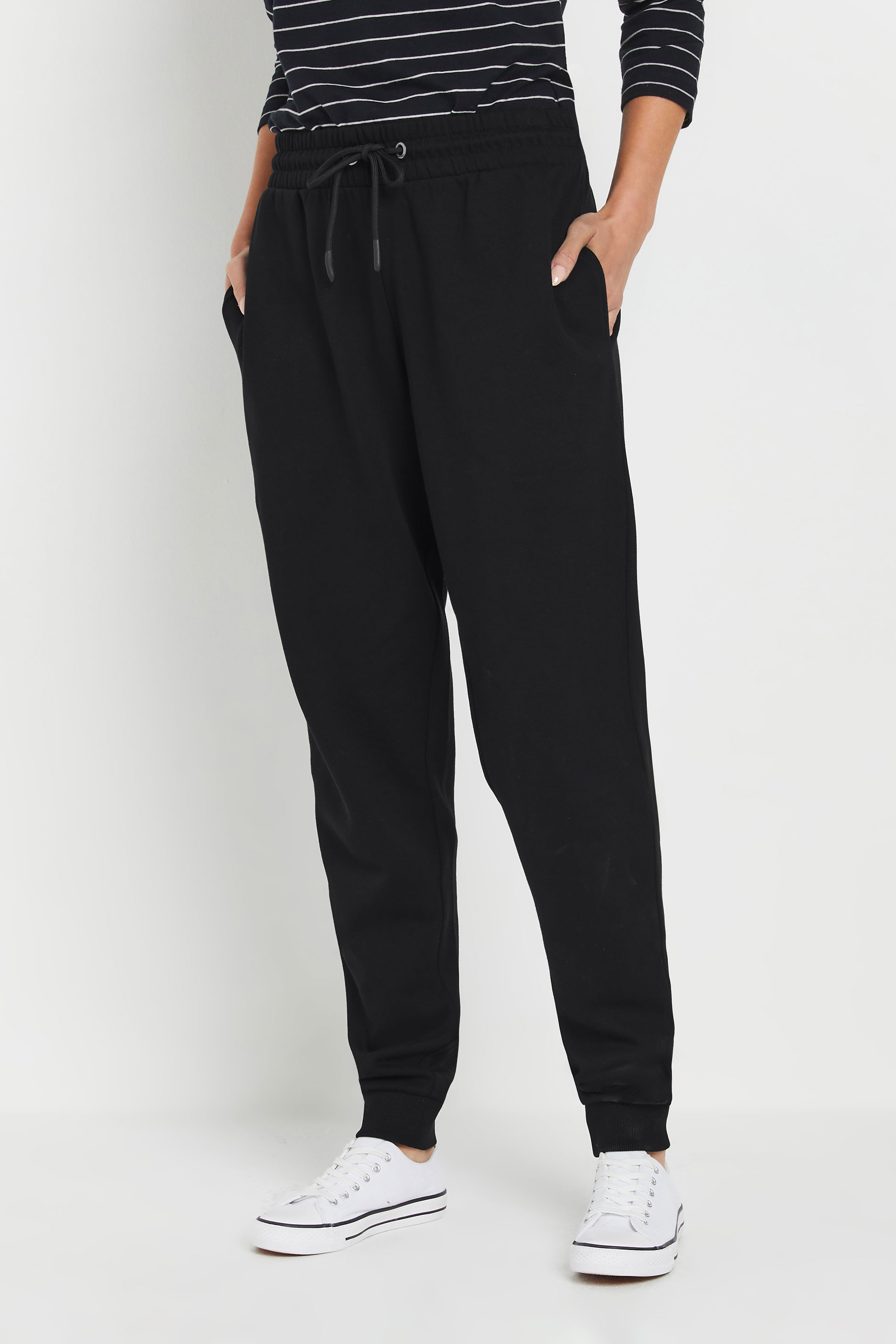 M&Co Black Cuffed Drawstring Joggers | M&Co 3