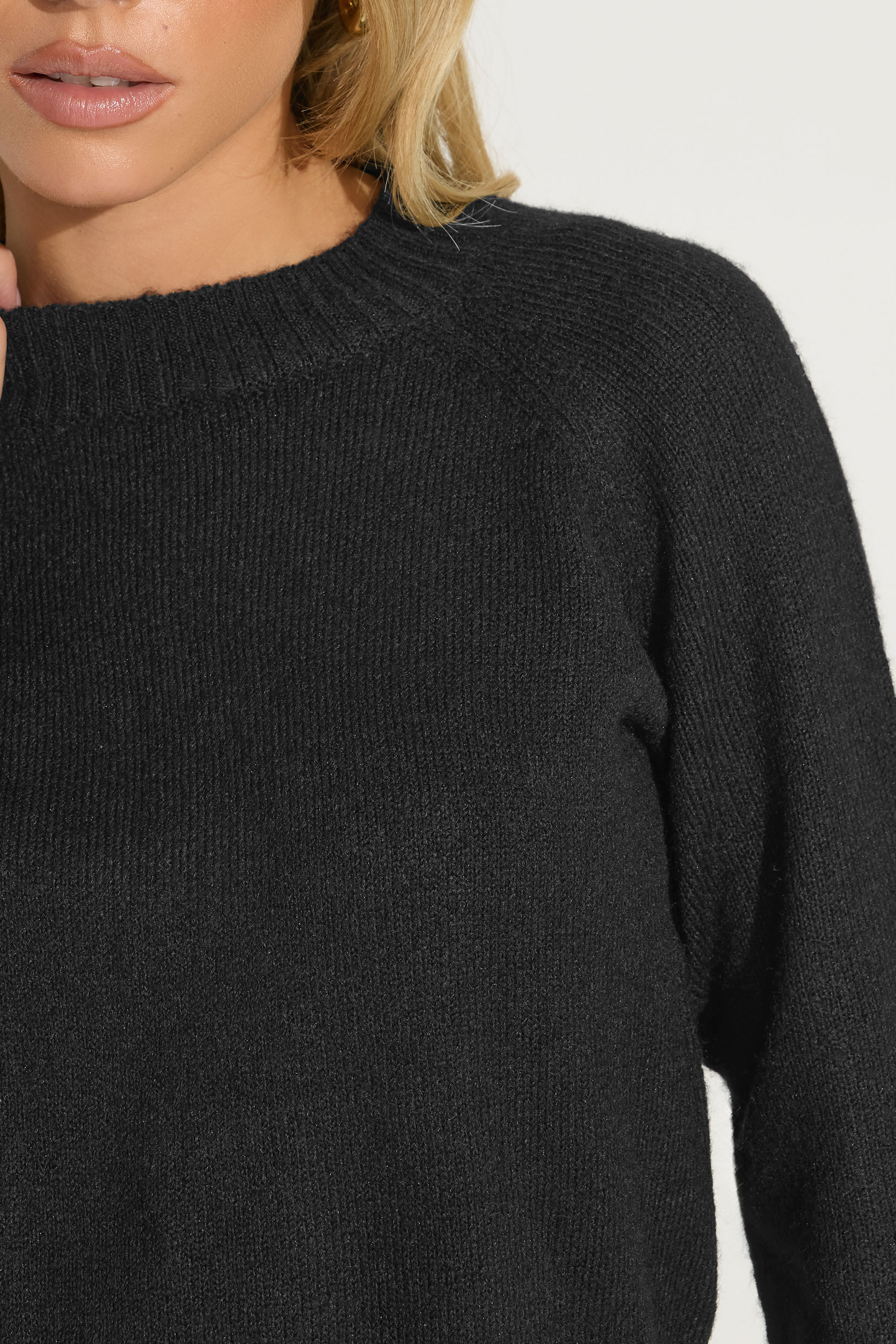 PixieGirl Petite Women's Black Knitted Crew Neck Jumper | PixieGirl 4