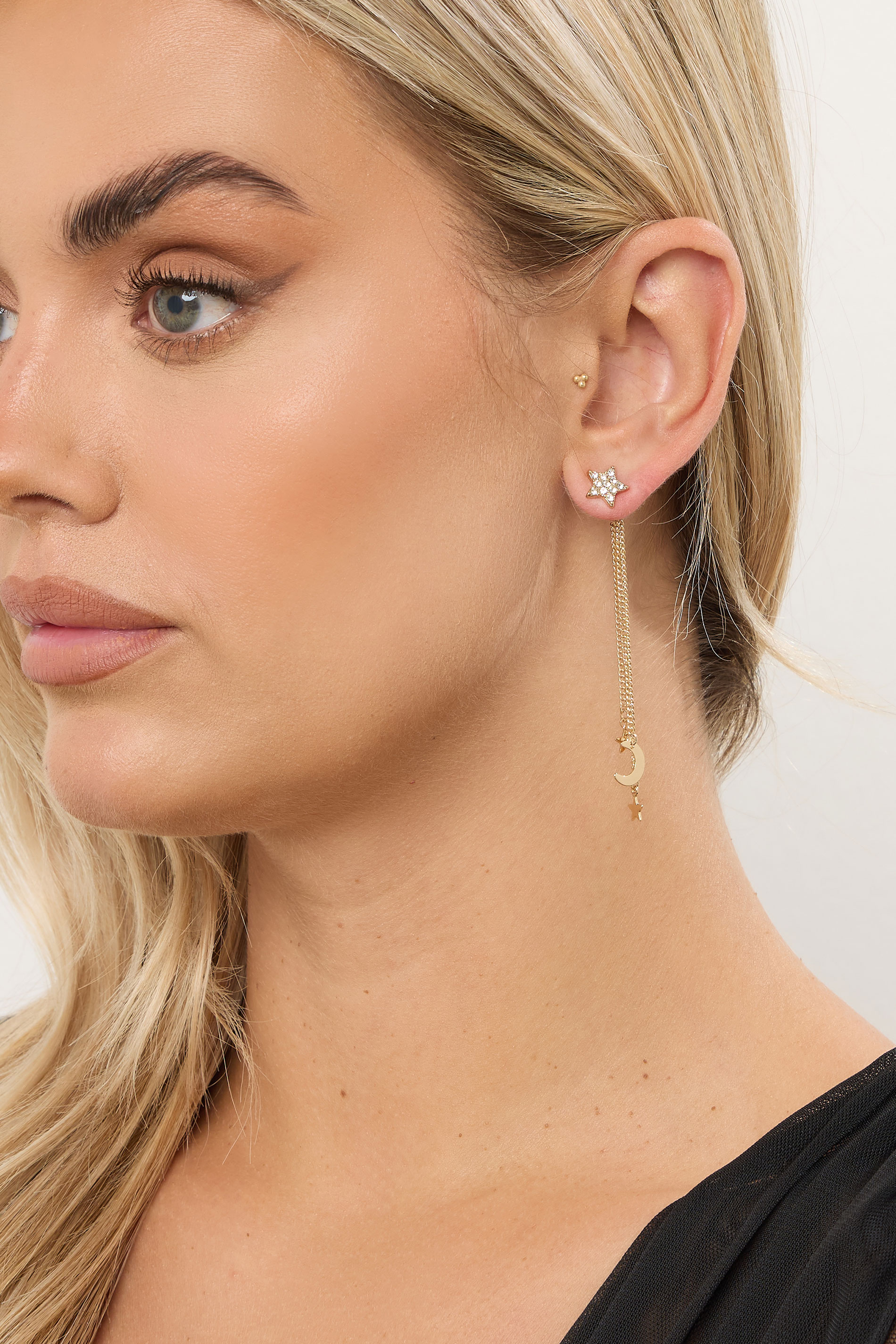 Gold Tone Celestial Tassel Earrings | Yours Clothing 1