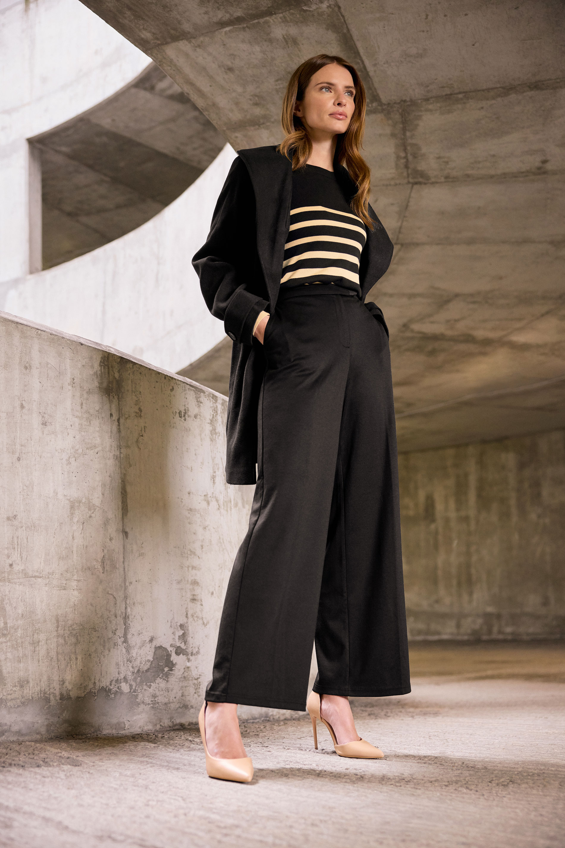 M&Co Black Ponte Wide Leg Trousers | M&Co 6