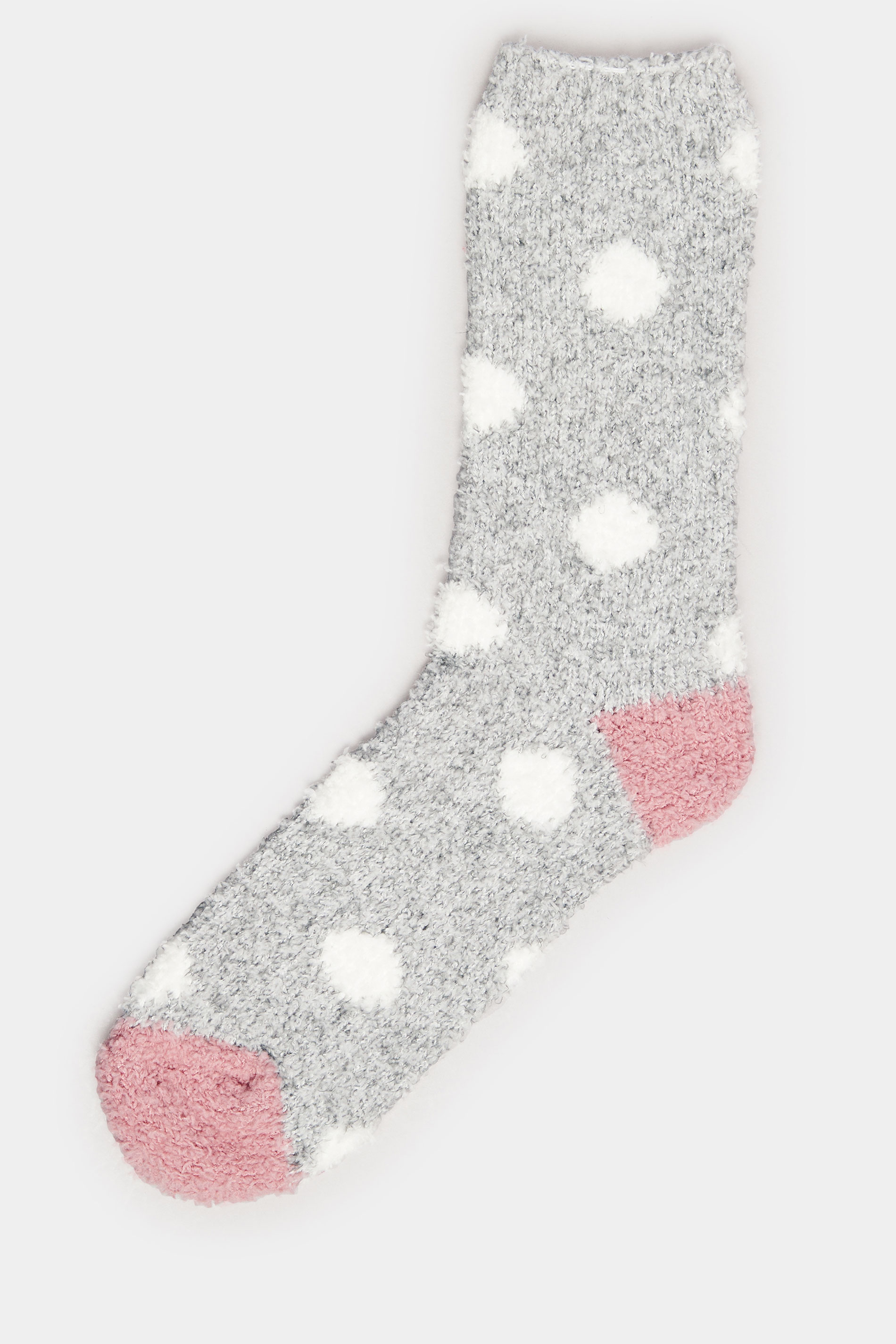 YOURS 2 PACK Curve Grey & Pink Fluffy Bed Socks | Yours Clothing 8