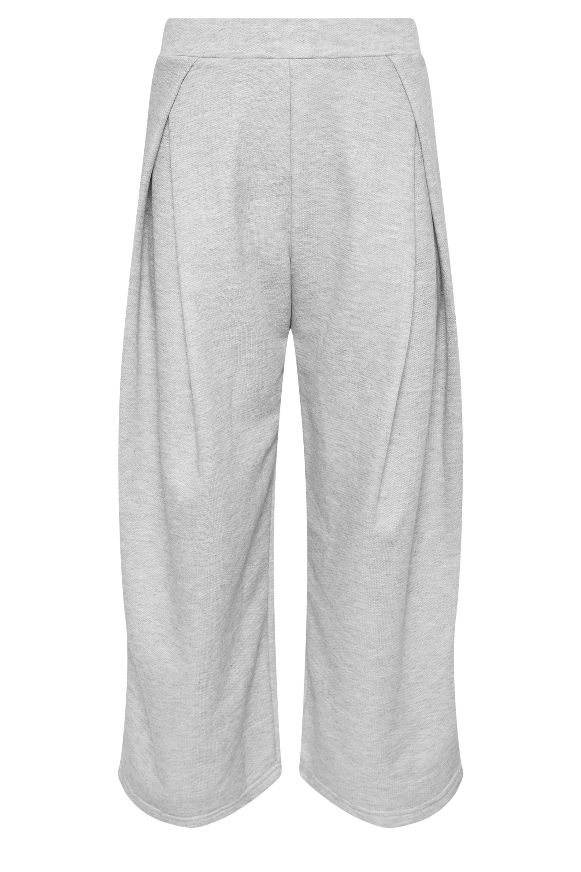 PixieGirl Petite Women's Grey Marl Pleated Wrap Trousers | PixieGirl  5