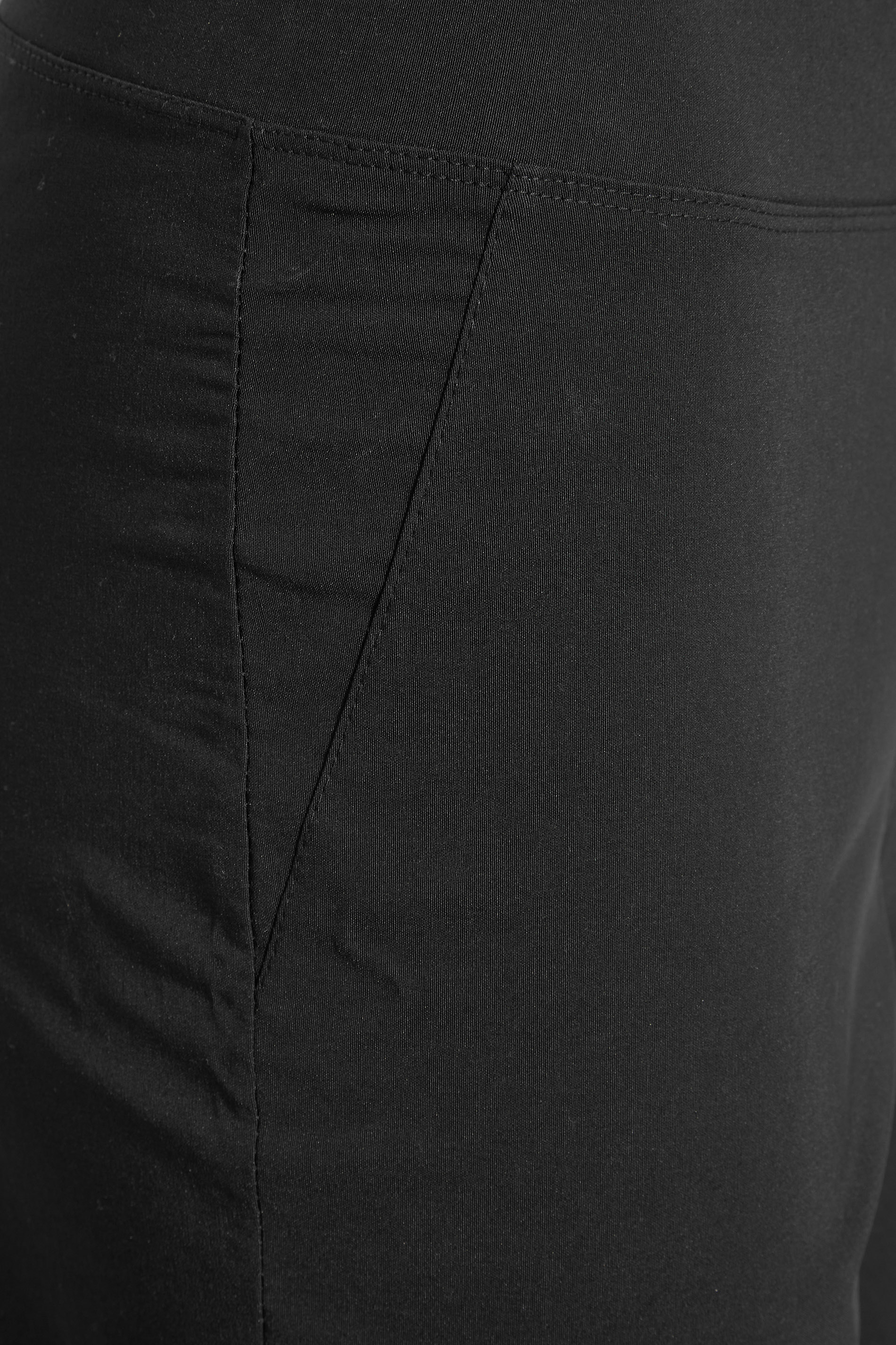 Petite Black Bi Stretch Bootcut Trousers | PixieGirl