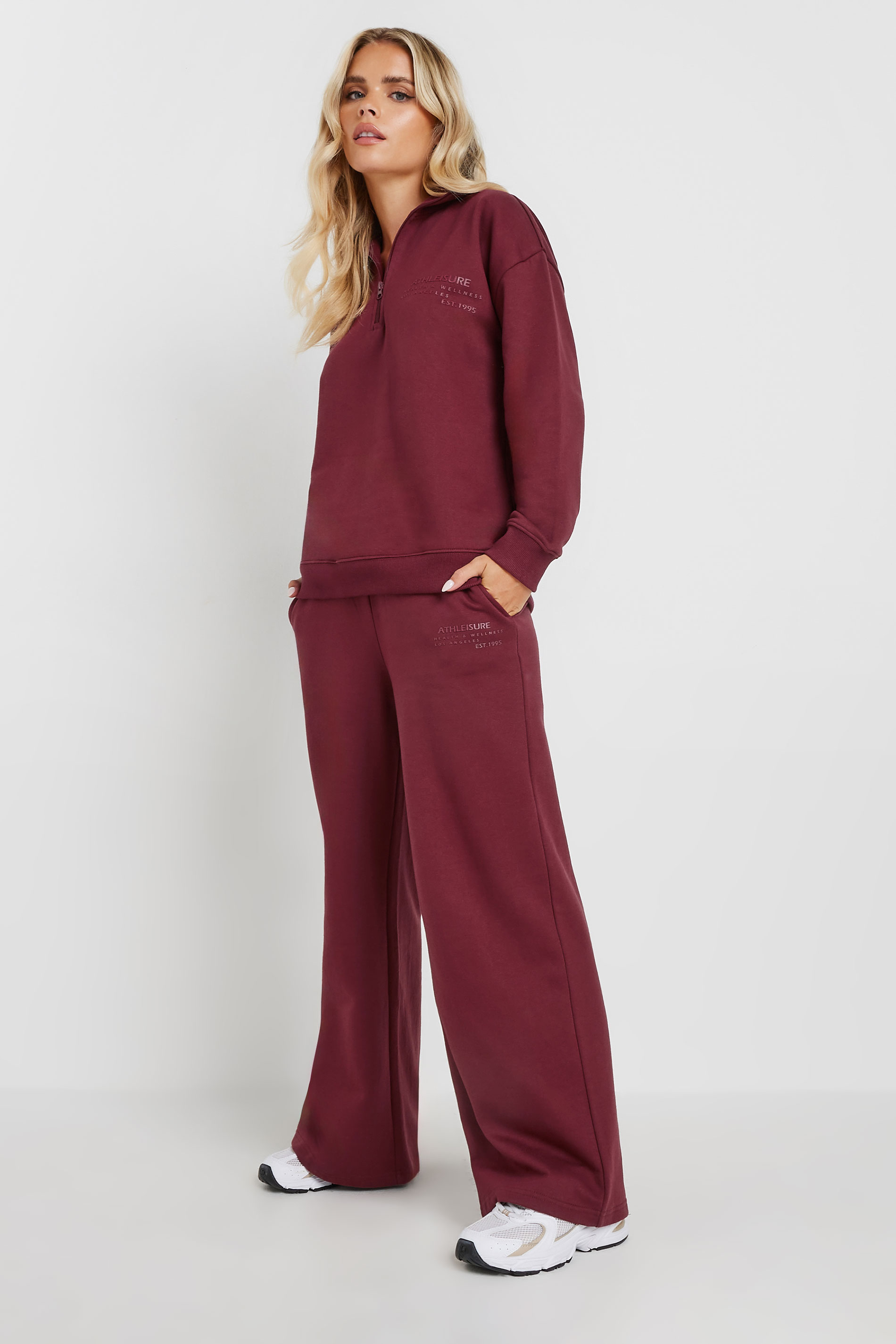 PixieGirl Petite Women's Burgundy Red High Neck Sweatshirt | PixieGirl 4