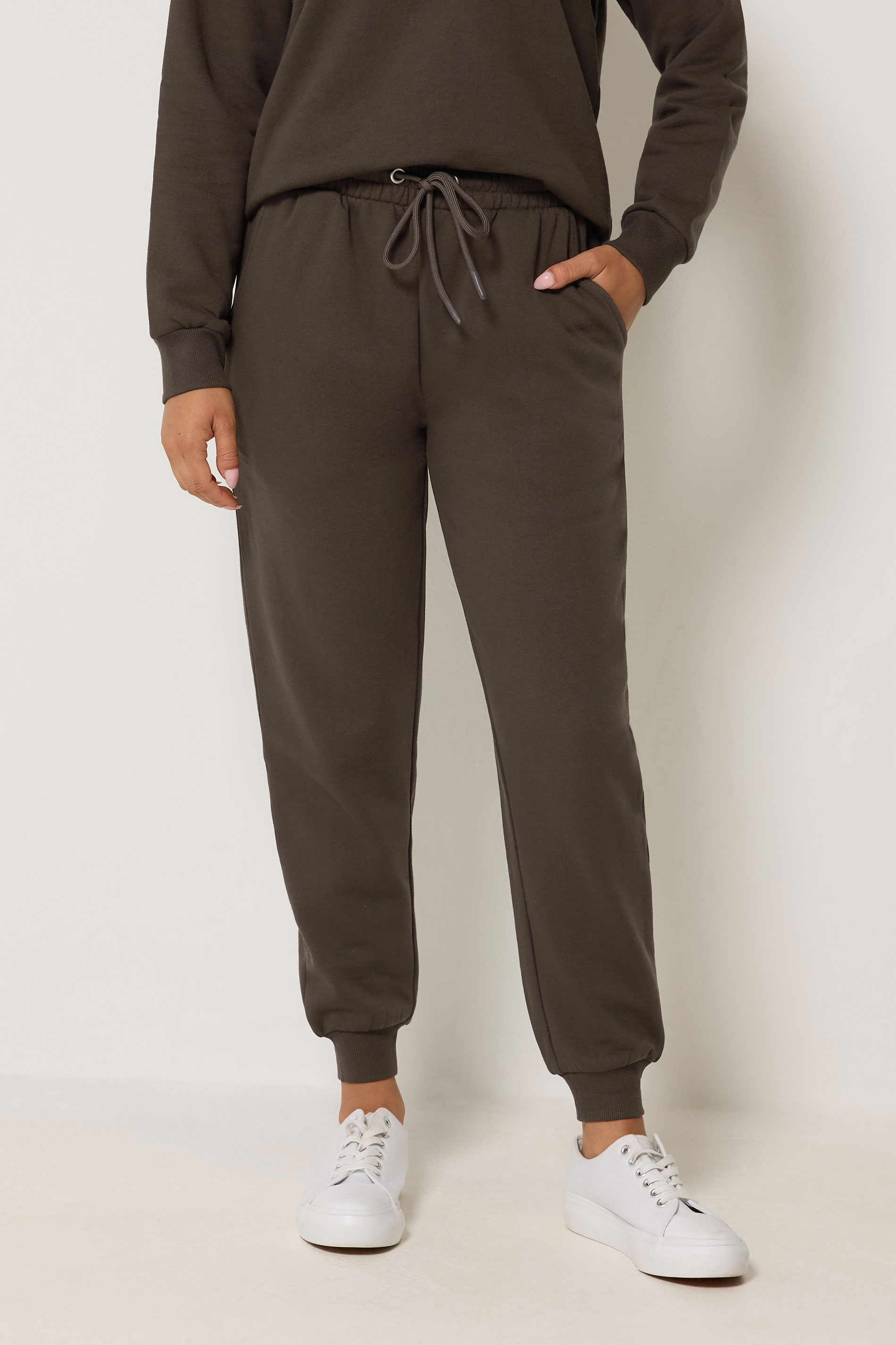 M&Co Petite Chocolate Brown Cuffed Joggers | M&Co 3