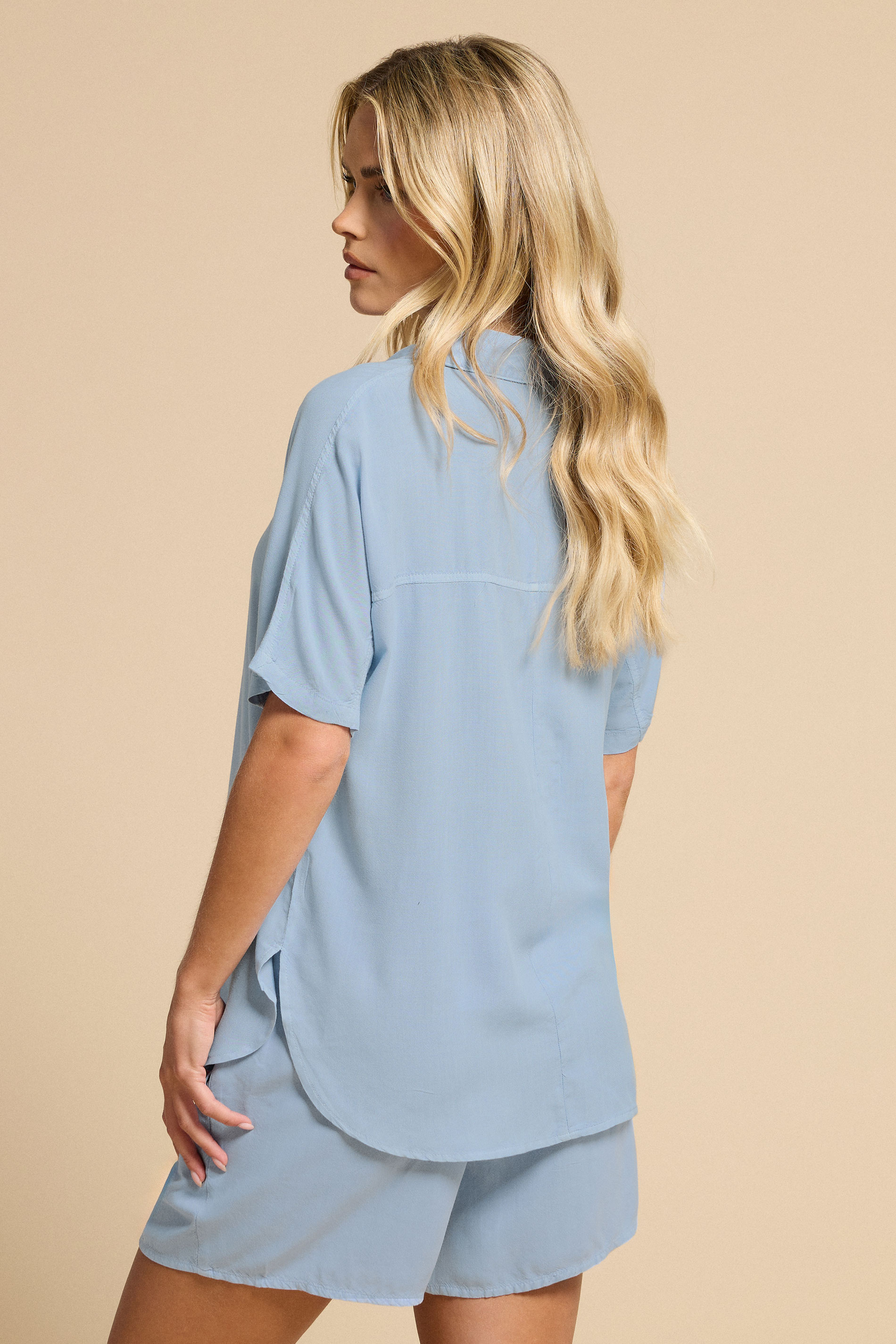 PixieGirl Petite Women's Light Blue Short Sleeve Shirt | PixieGirl 3