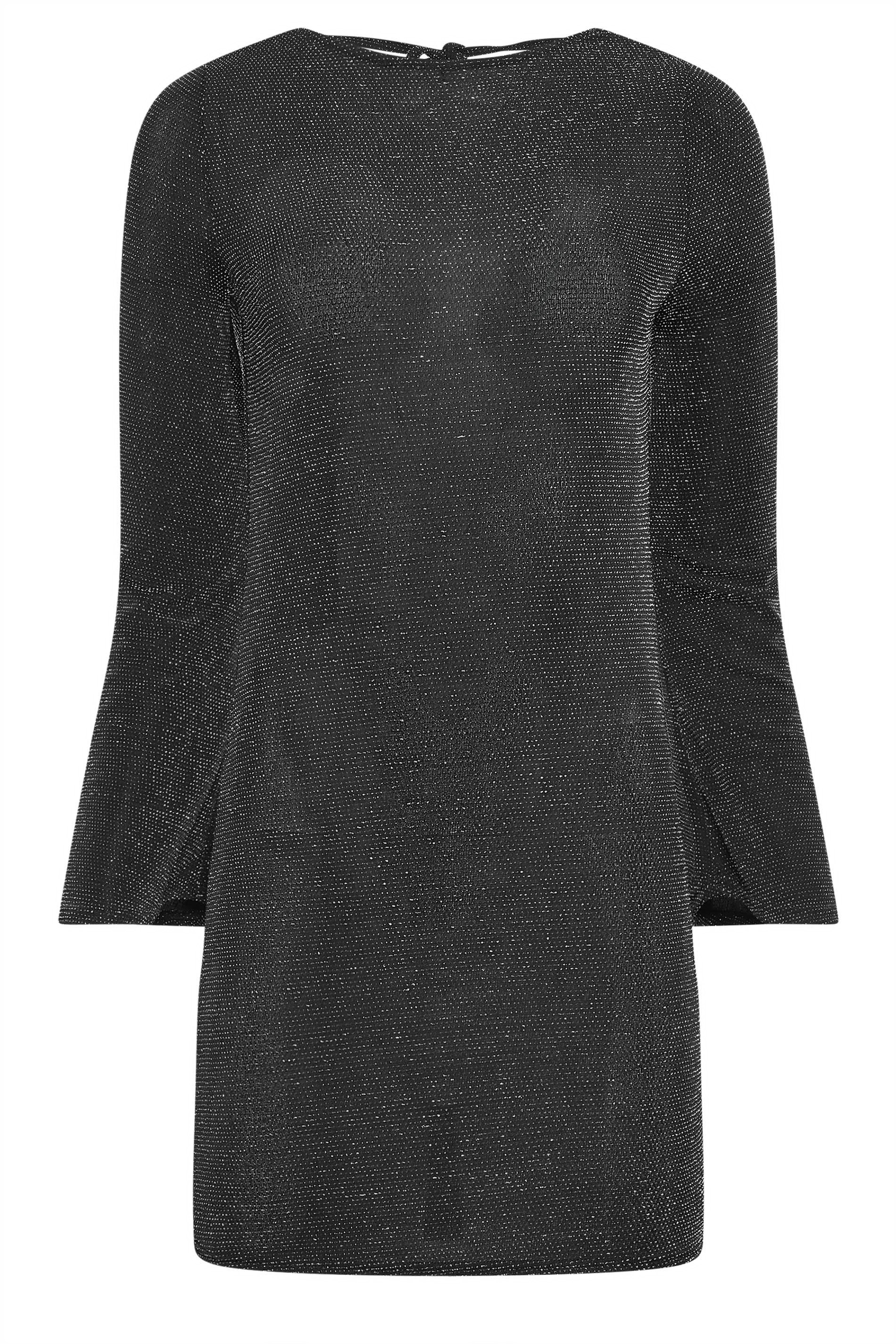 PixieGirl Petite Womens Black Glitter Backless Mini Dress | PixieGirl  5