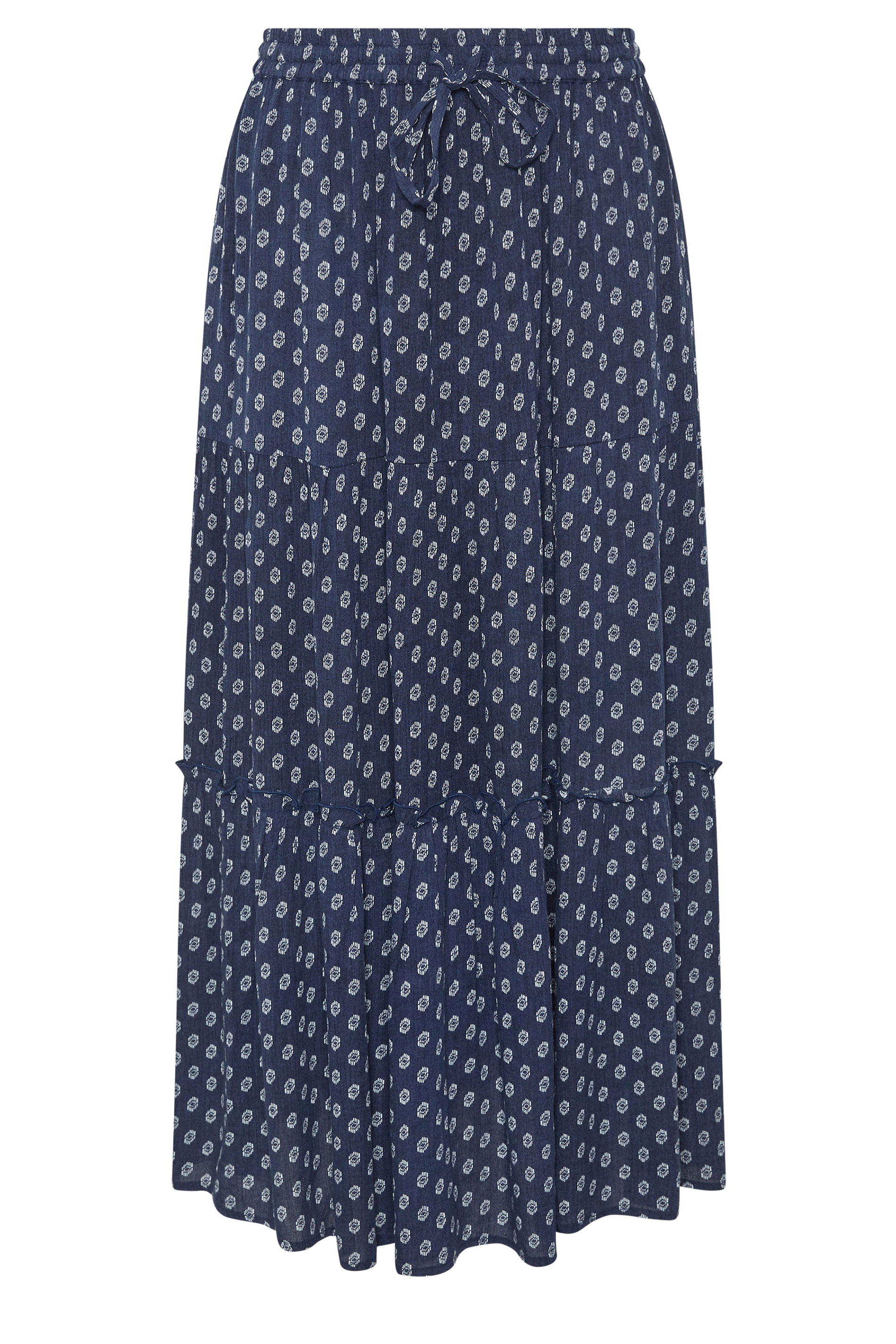 M&Co Petite Navy Blue Dobby Maxi Skirt | M&Co 5