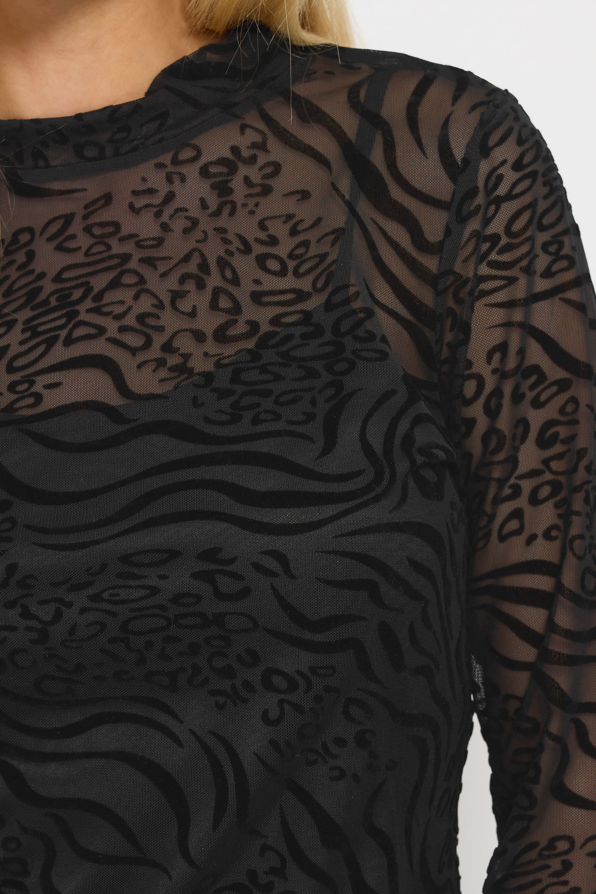 M&Co Petite Black Animal Velvet Top | M&Co 4