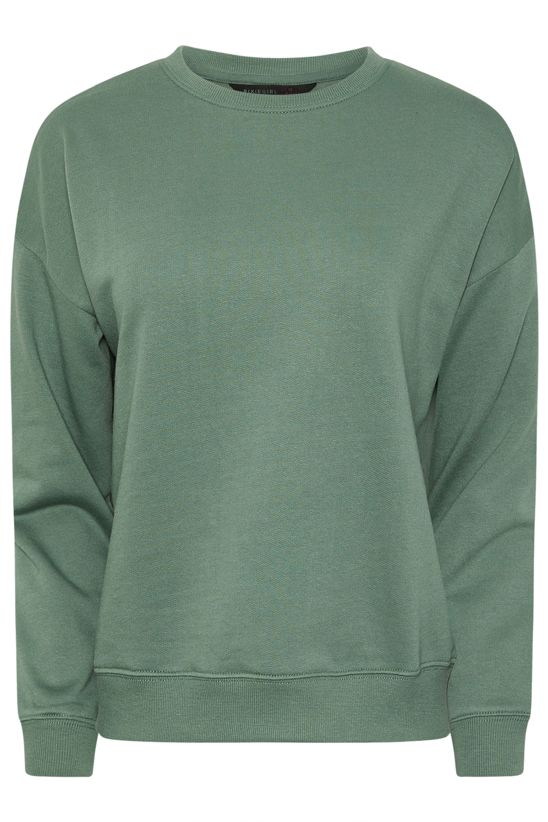 PixieGirl Petite Women's Green Long Sleeve Sweatshirt | PixieGirl 6