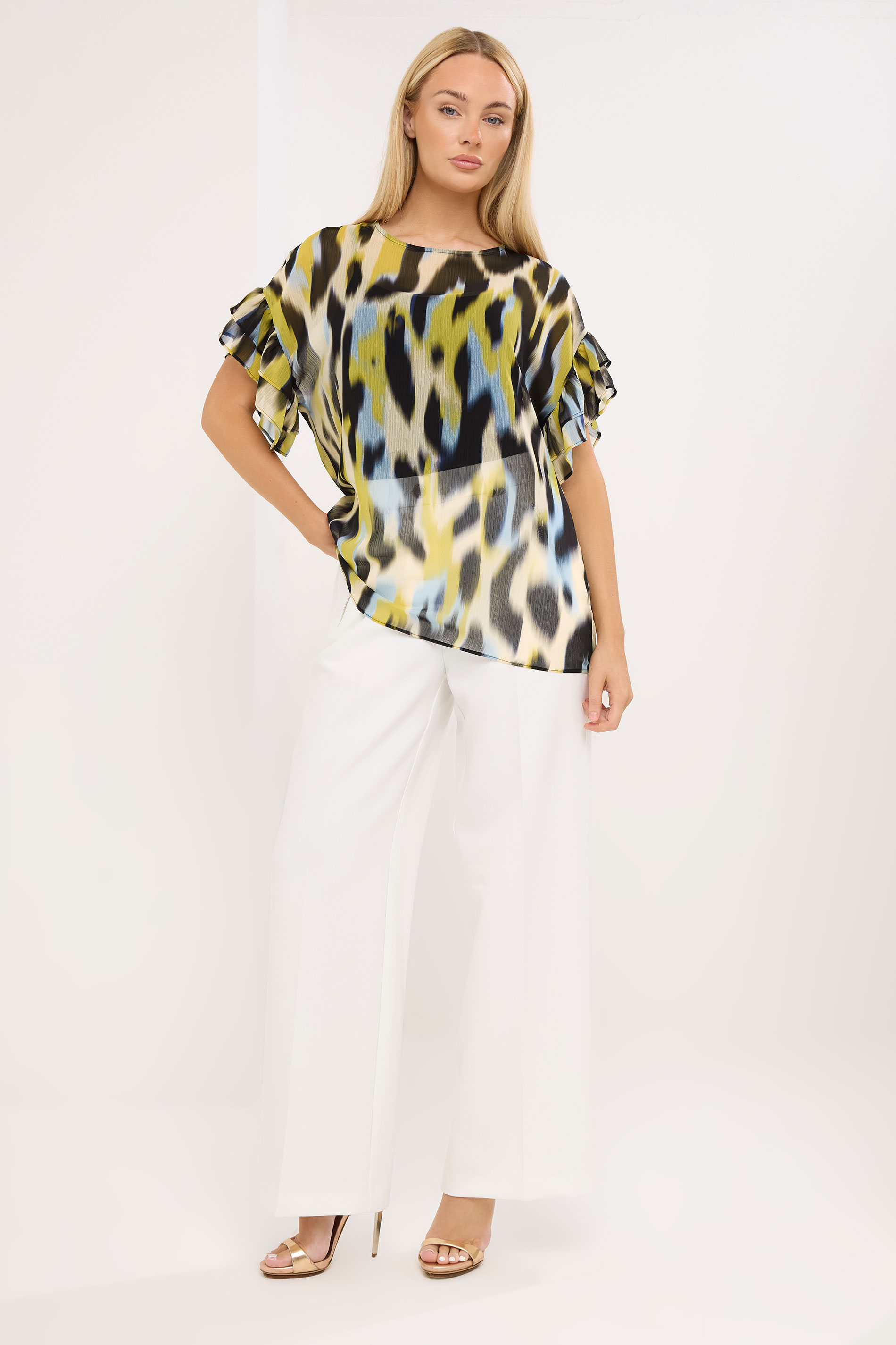 STAR Yellow Floral Flute Sleeve Top | StarByJM 1