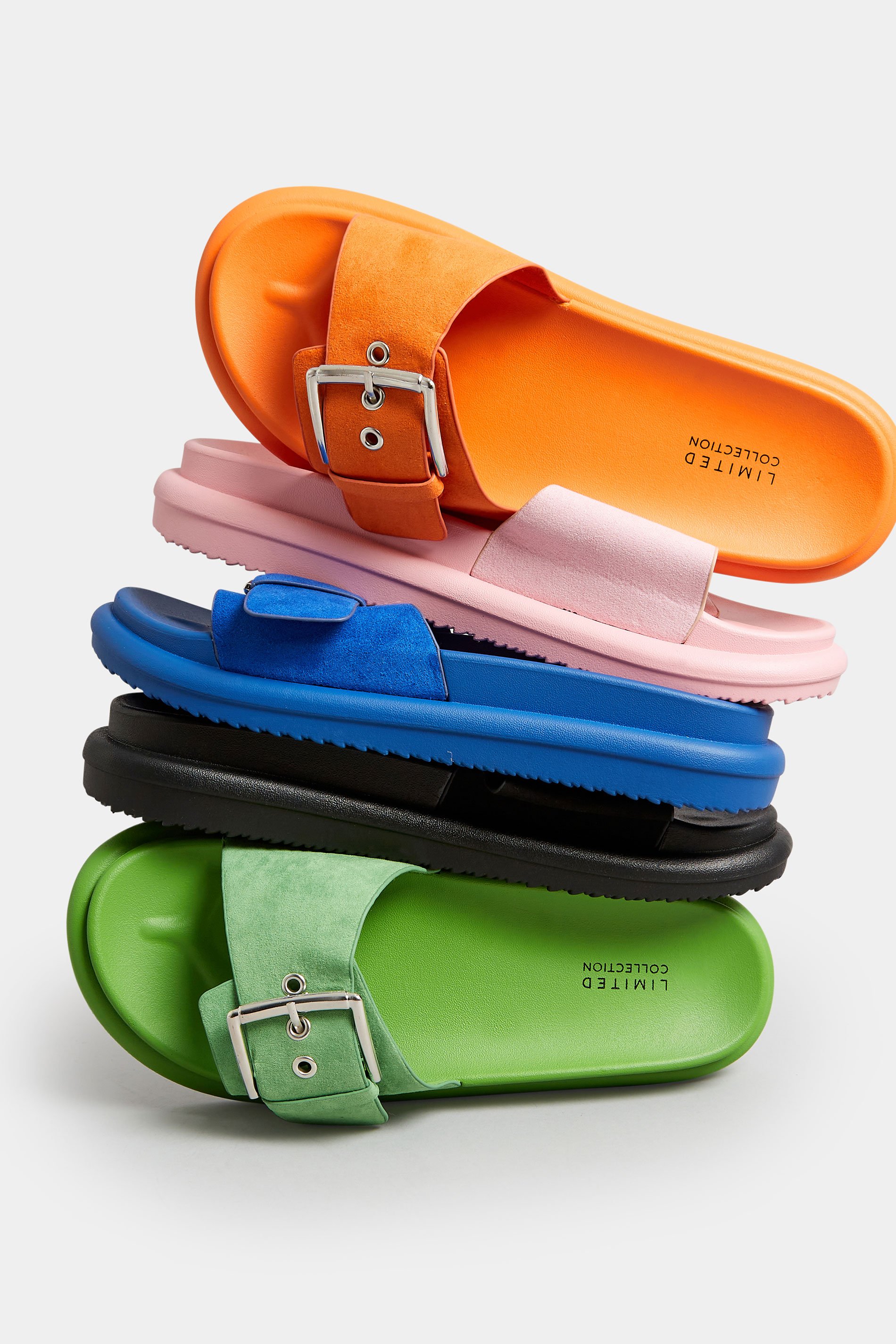 Pink Buckle Strap Mule Sandals In Wide E Fit & Extra Wide EEE Fit | Yours Clothing 7