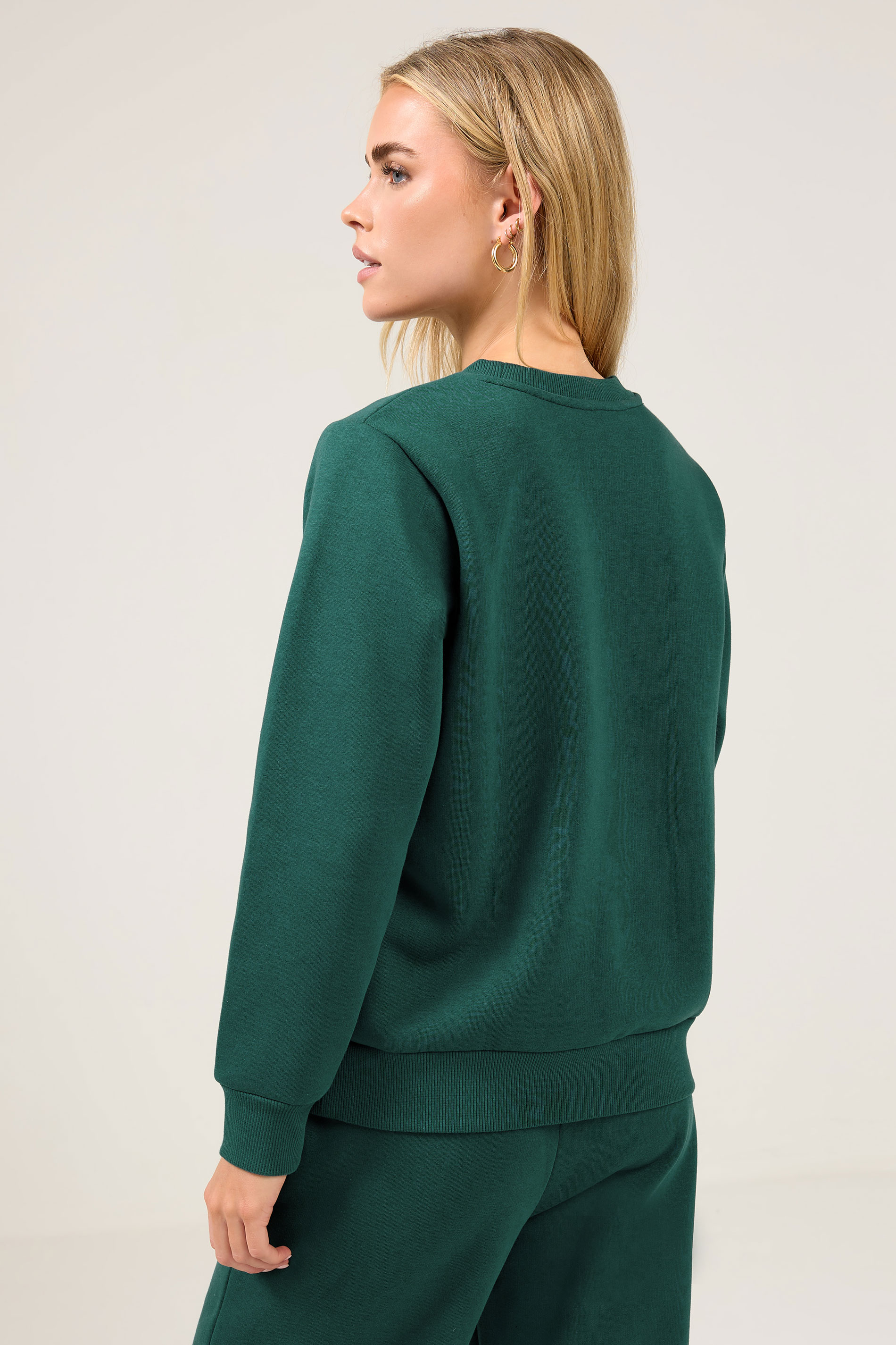 M&Co Petite Teal Blue Crew Neck Sweatshirt | M&Co 2