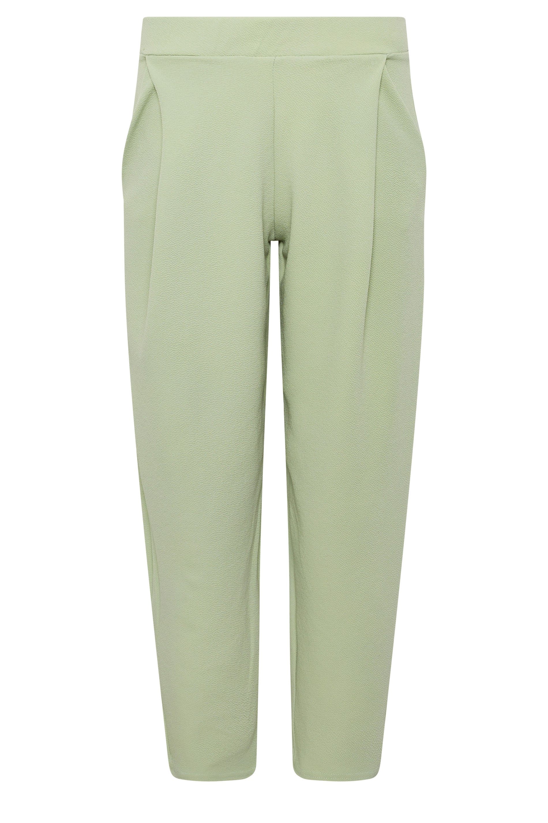 PixieGirl Petite Women's Sage Green Barrel Leg Trousers | PixieGirl 5