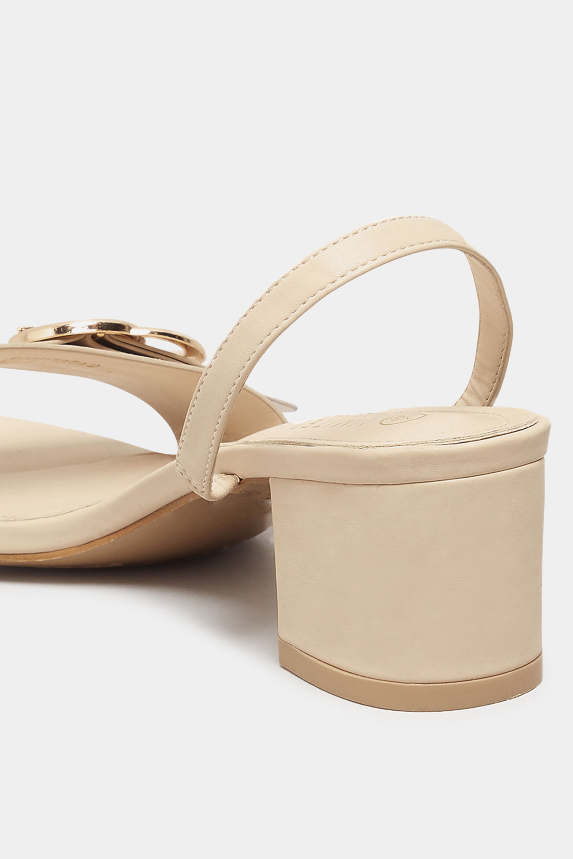 LIMITED COLLECTION Beige Brown Buckle Slingback Block Heeled Sandal In Wide Fit | Yours Clothing 4