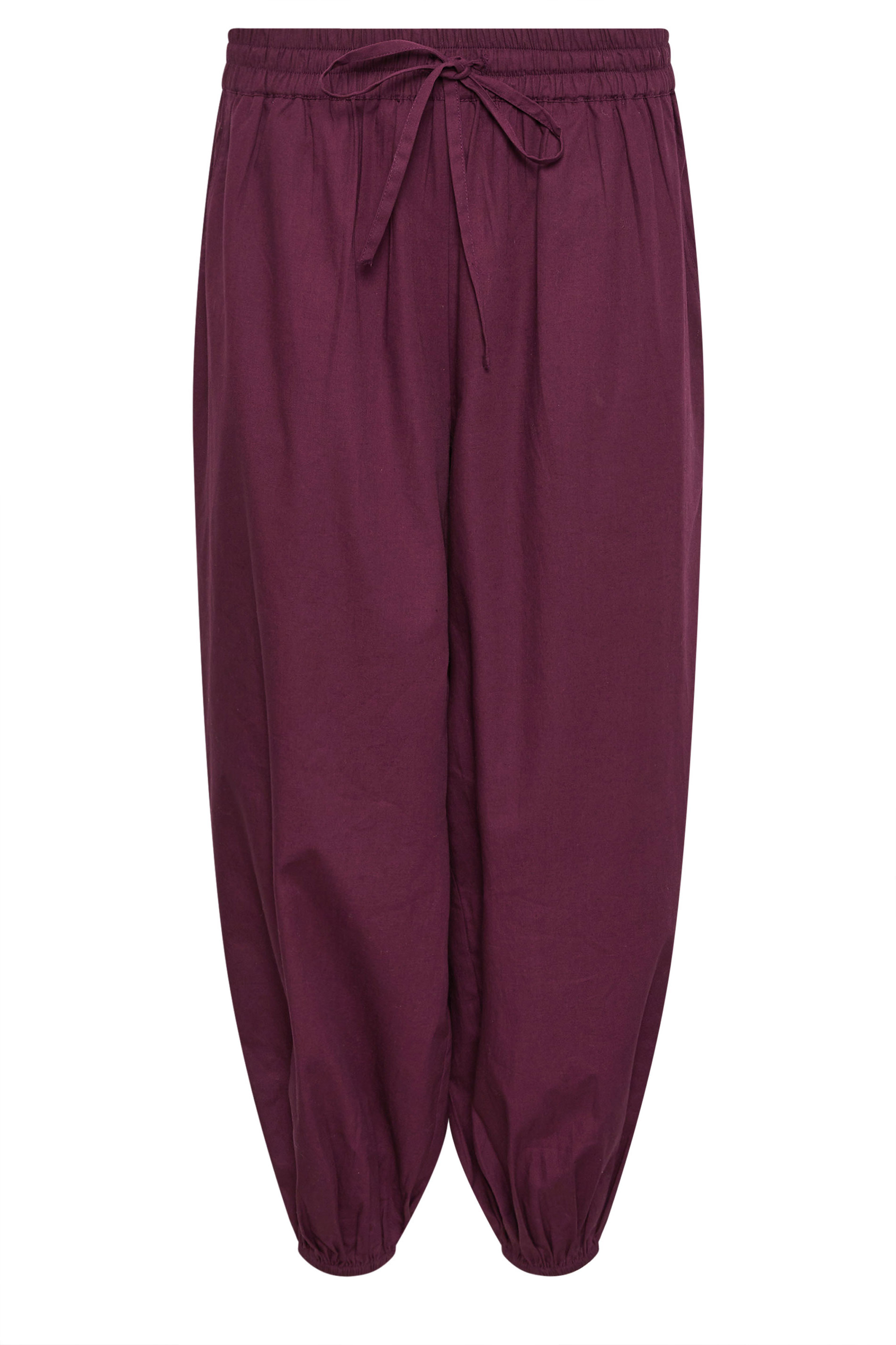 PixieGirl Petite Women's Plum Purple Poplin Balloon Trousers | PixieGirl 5