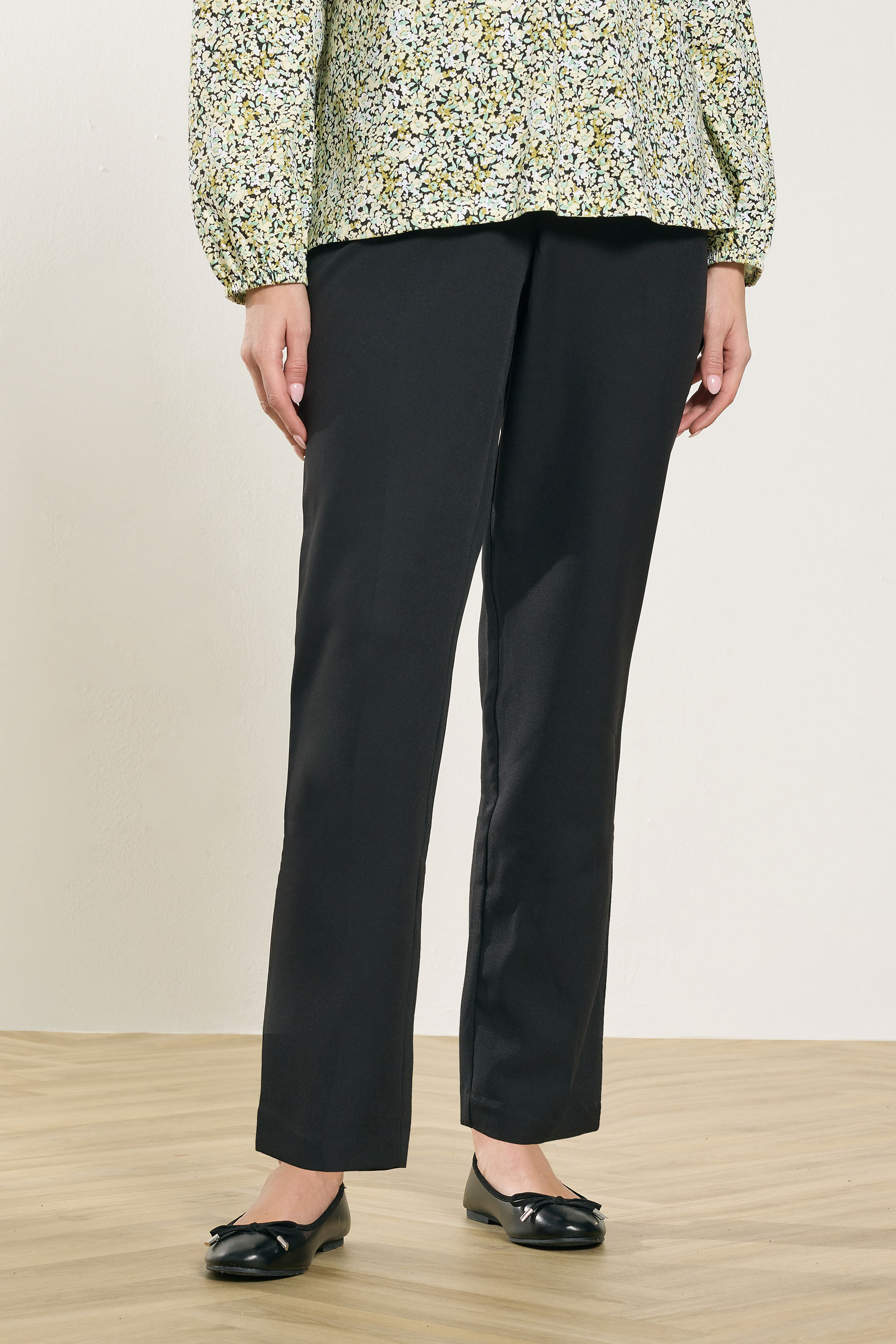 M&Co Black Slim Leg Crepe Trousers | M&Co 1