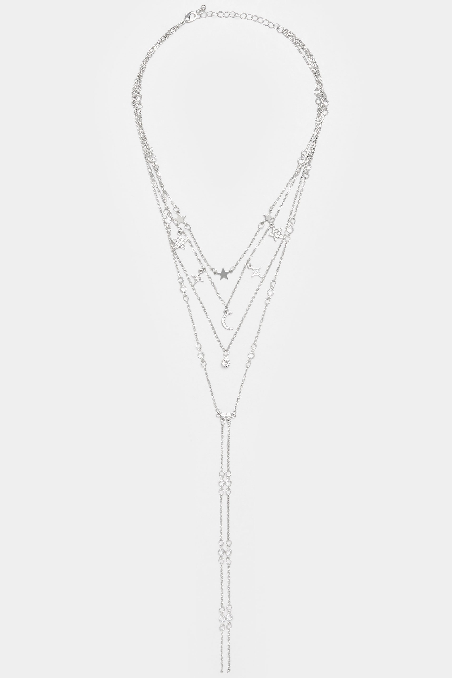 Silver Tone Multi Layer Celestial Necklace | Yours Clothing 2