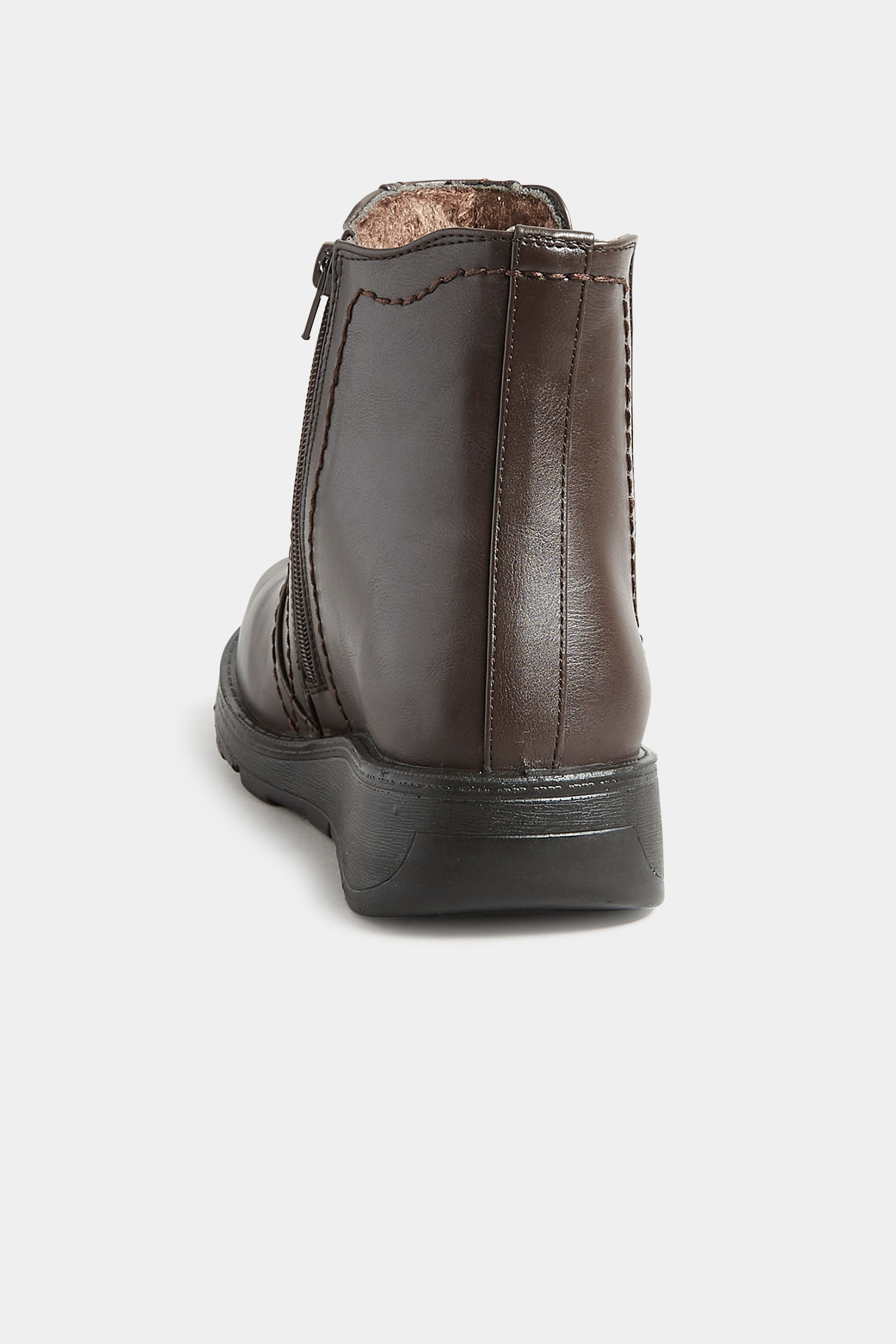 Brown Wedge Chelsea Boots In Wide E Fit & Extra Wide EEE Fit | Yours Clothing 6